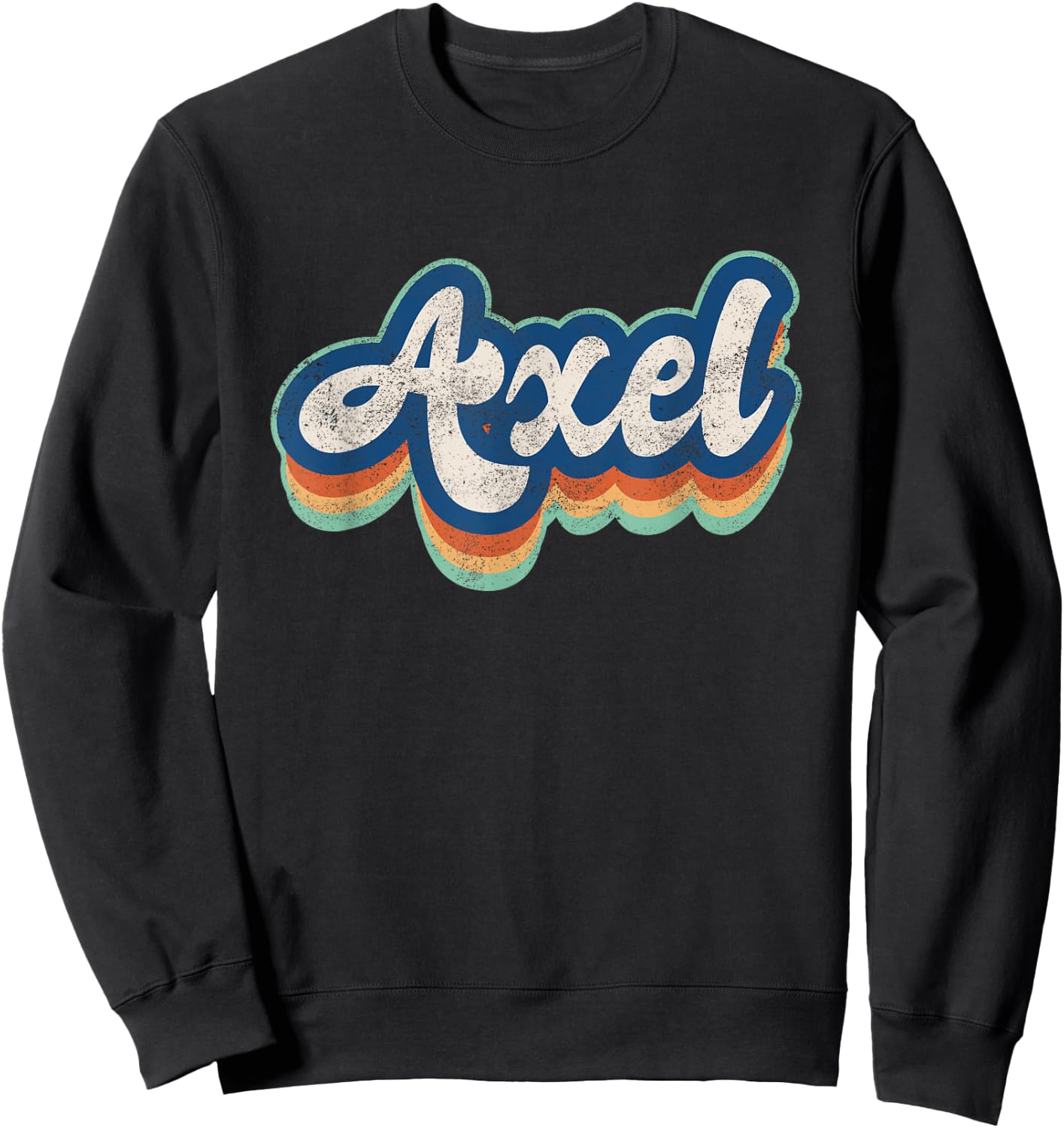 Axel First Name Boy Vintage Style 70s 80s Personalized Sweatshirt - Sweatshirt | Black