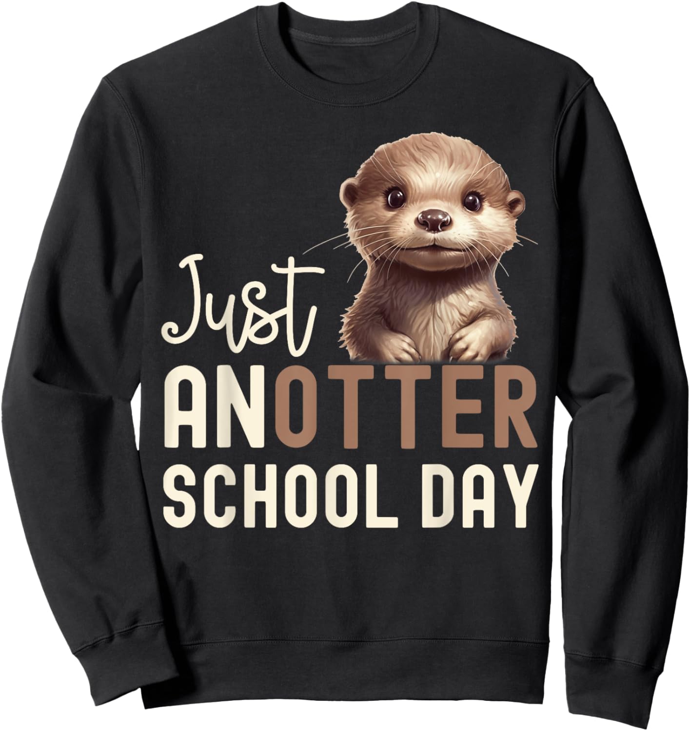 Cool Otter For Boys Girls Men Kids Vintage Sea Otter Lover Sweatshirt - Sweatshirt | Black