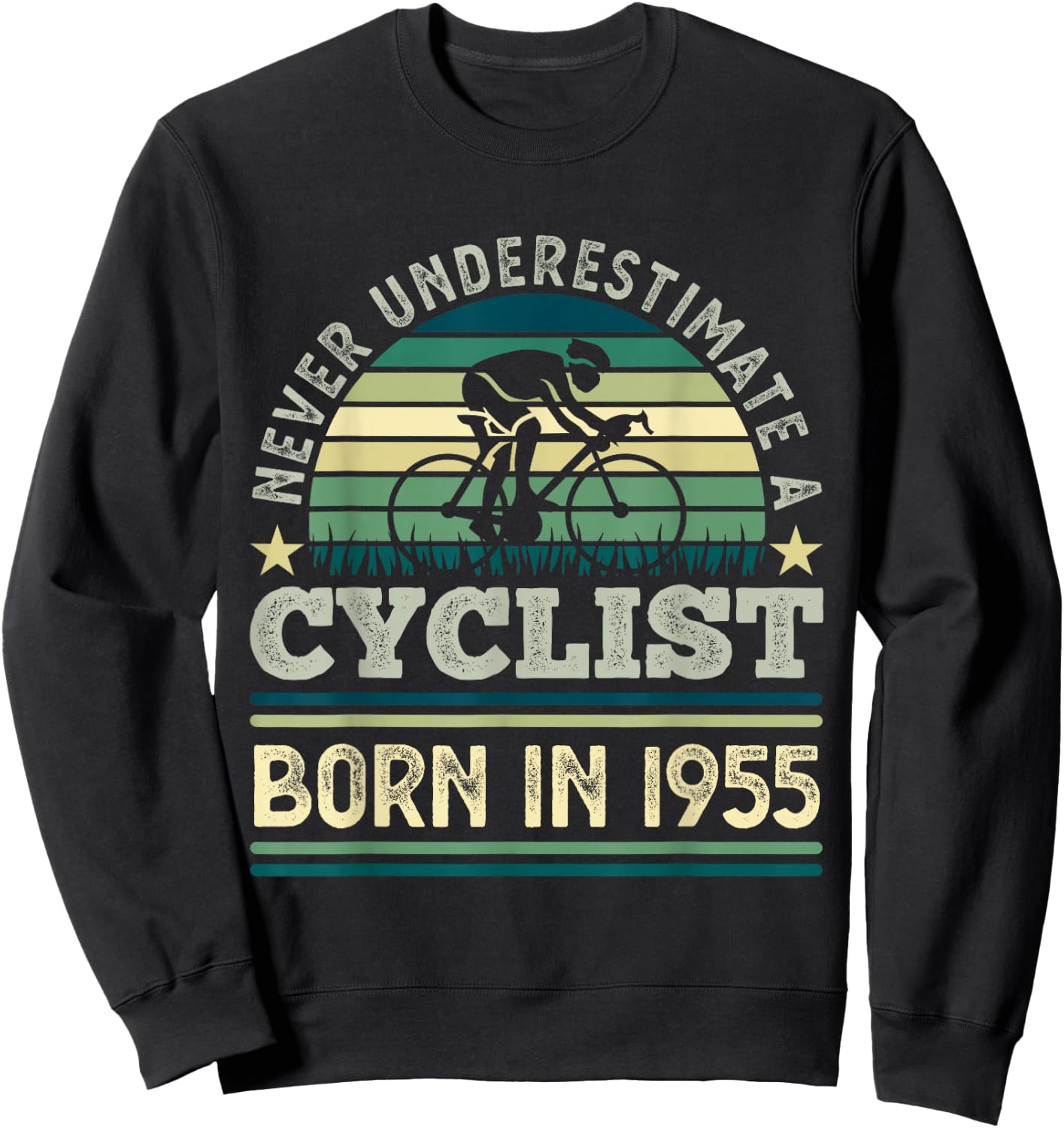Cyclist born in 1955 70th Birthday Cycling Bicycle Sweatshirt - Sweatshirt | Black