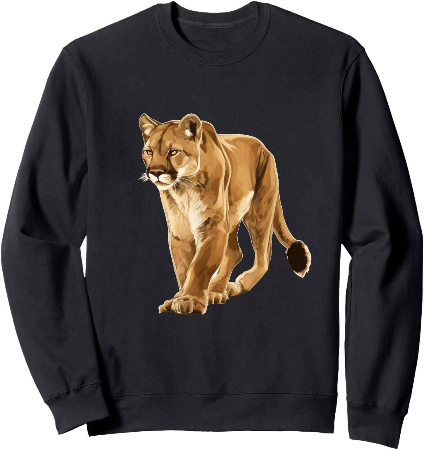 Cougar Face for Wild and big Cats Lovers Sweatshirt - Sweatshirt | Black