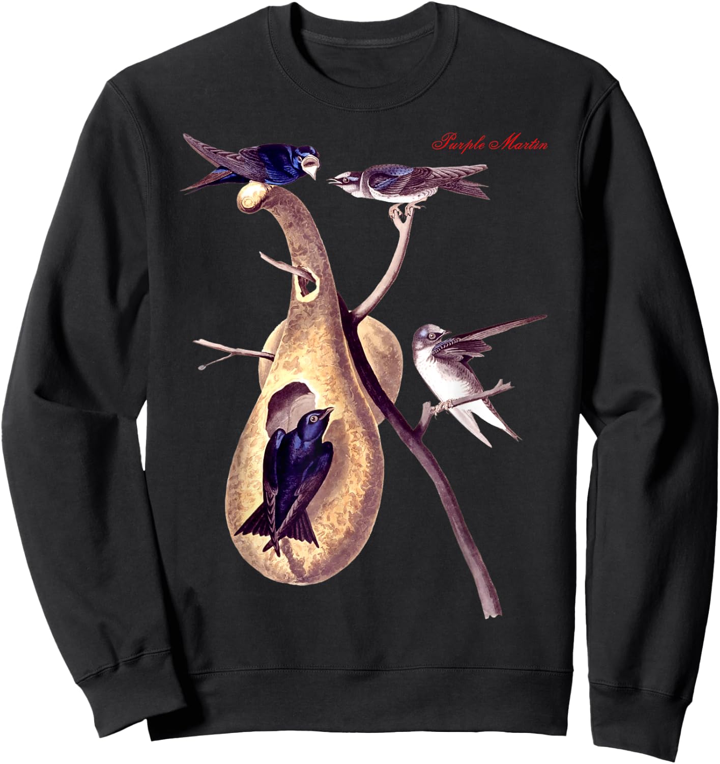 Audubon Purple Martin North American Birds Education Nature Sweatshirt - Sweatshirt | Black