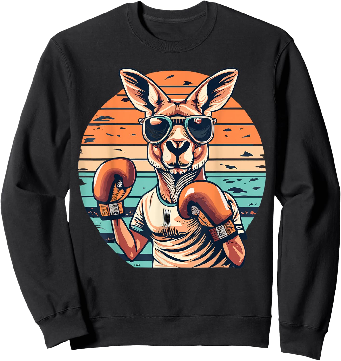 Boxing Roger | Australian Kangaroo | Boxing Boxer Kangaroo Sweatshirt - Sweatshirt | Black