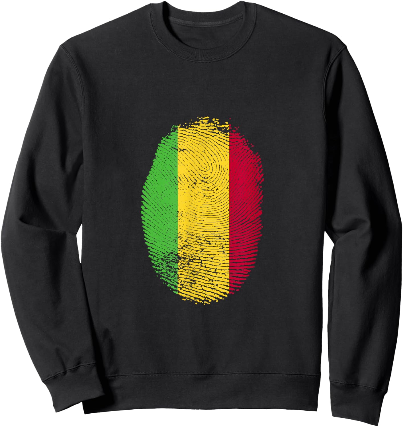 Mali Flag Fingerprint Proud Malians Men Women Kids DNA Sweatshirt - Sweatshirt | Black