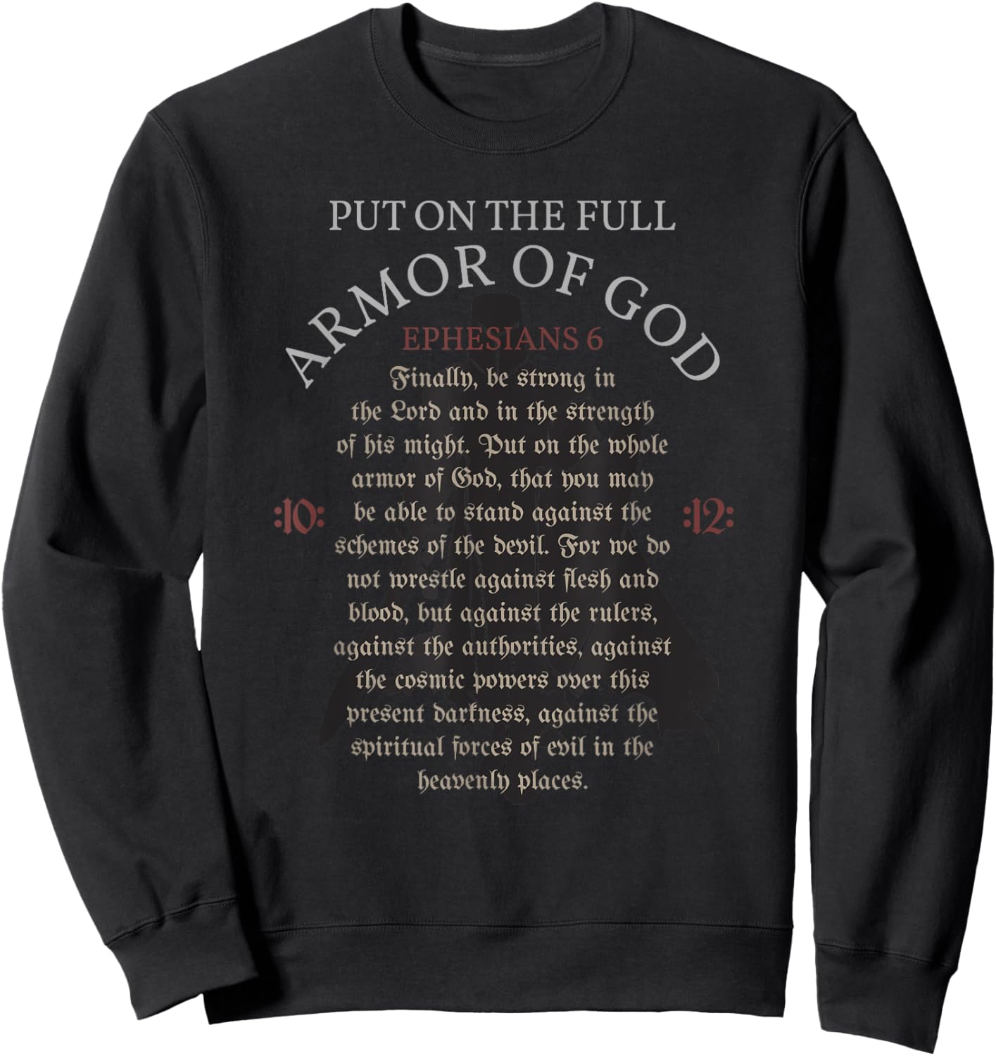 Armor of God Christian Worship Bible Verse Sweatshirt - Sweatshirt | Black