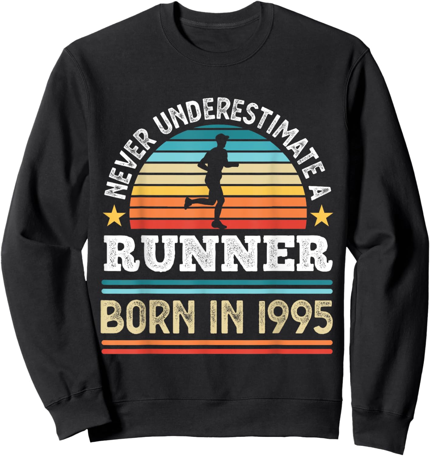 Runner born in 1995 30th Birthday Running Gifts Dad Sweatshirt - Sweatshirt | Black