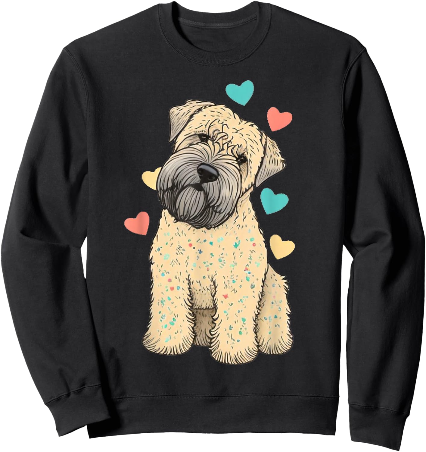 I Love My Soft Coated Wheaten Terrier Dog Valentines Heart Sweatshirt - Sweatshirt | Black