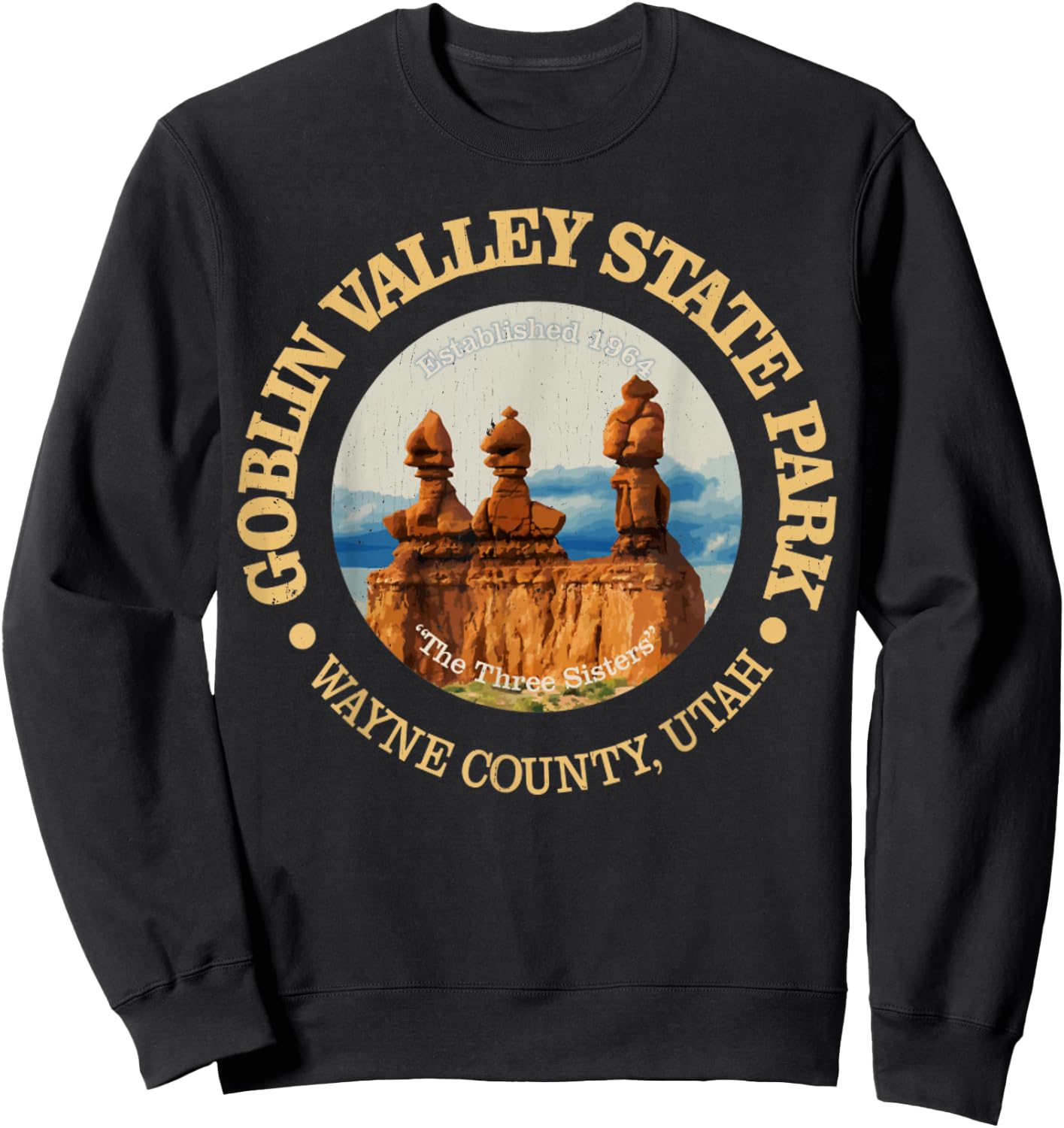 Goblin Valley State Park, Utah Vintage Natural Wonders Sweatshirt - Sweatshirt | Black