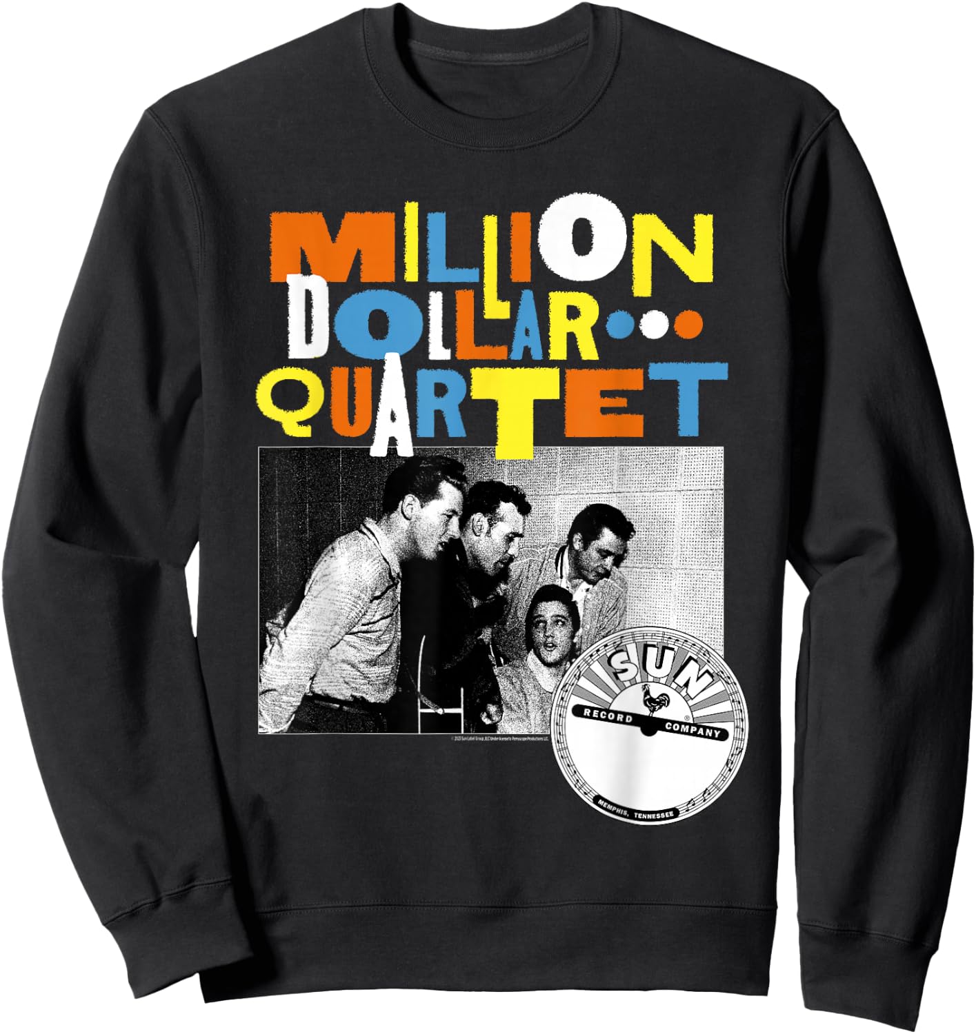 Million Dollar Quartet Multicolor Logo Black and White Photo Sweatshirt - Sweatshirt | Black
