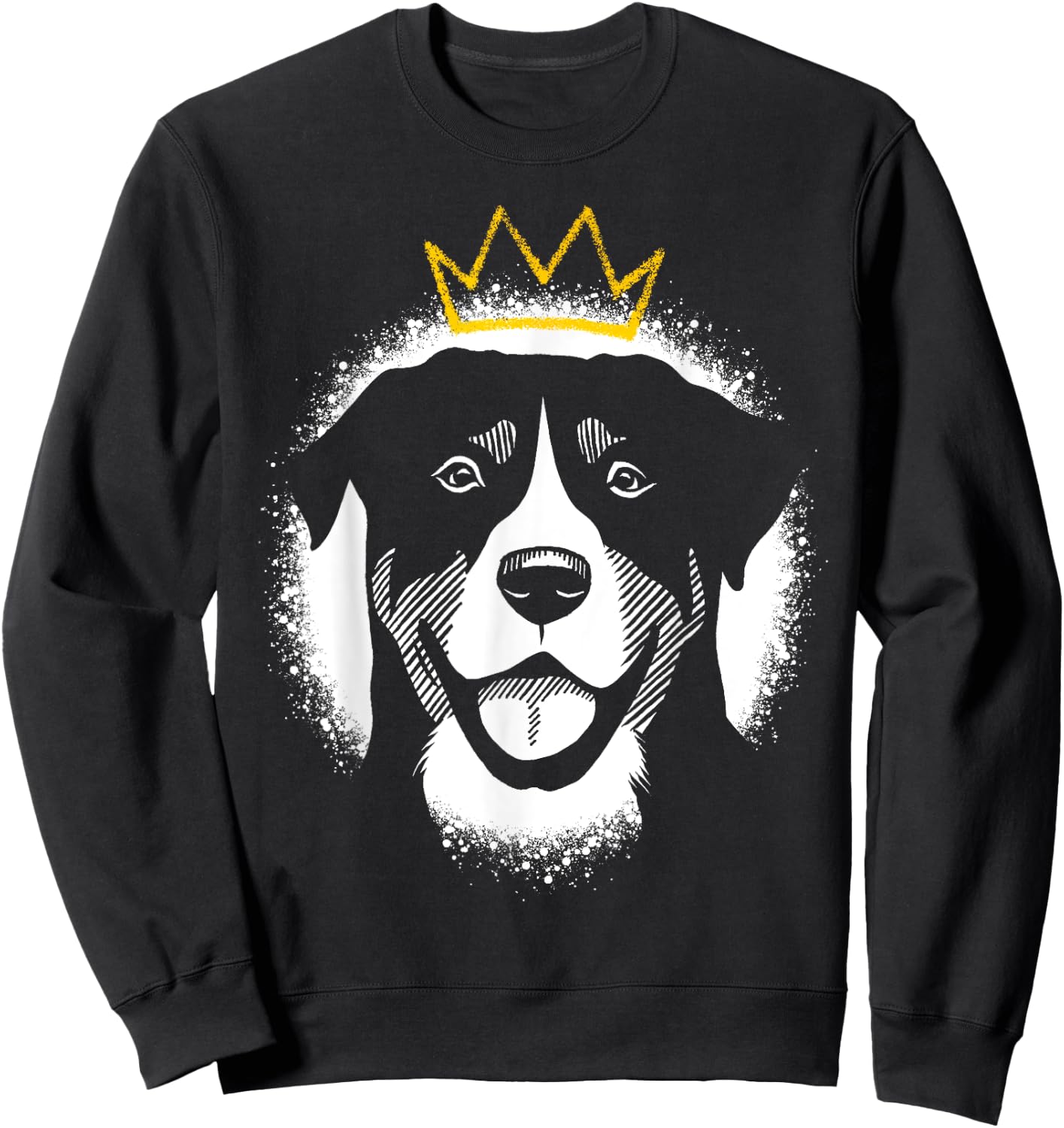 Greater Swiss Mountain Dog with Crown Sweatshirt - Sweatshirt | Black