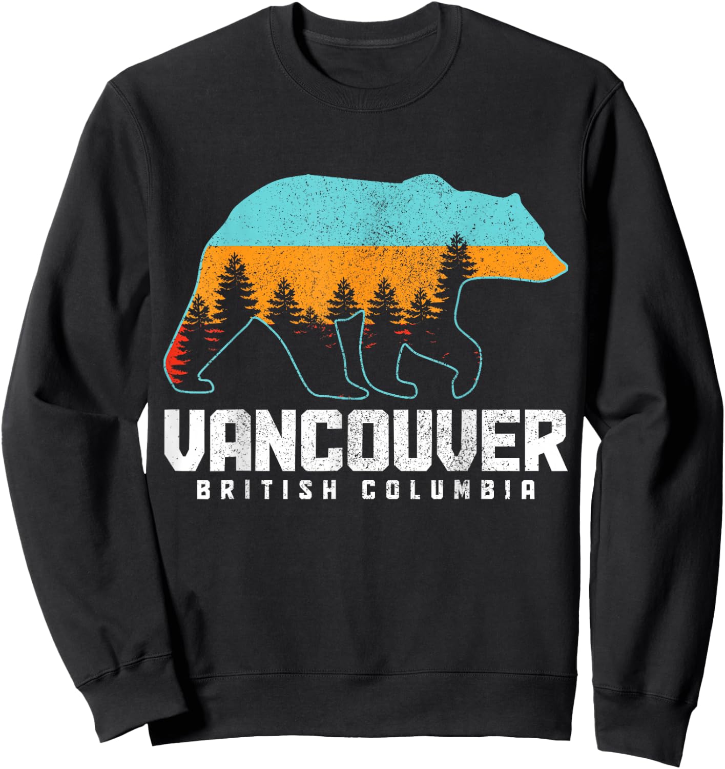 Vancouver BC British Columbia Canada Bear Pride Vintage Sweatshirt - Sweatshirt | Black