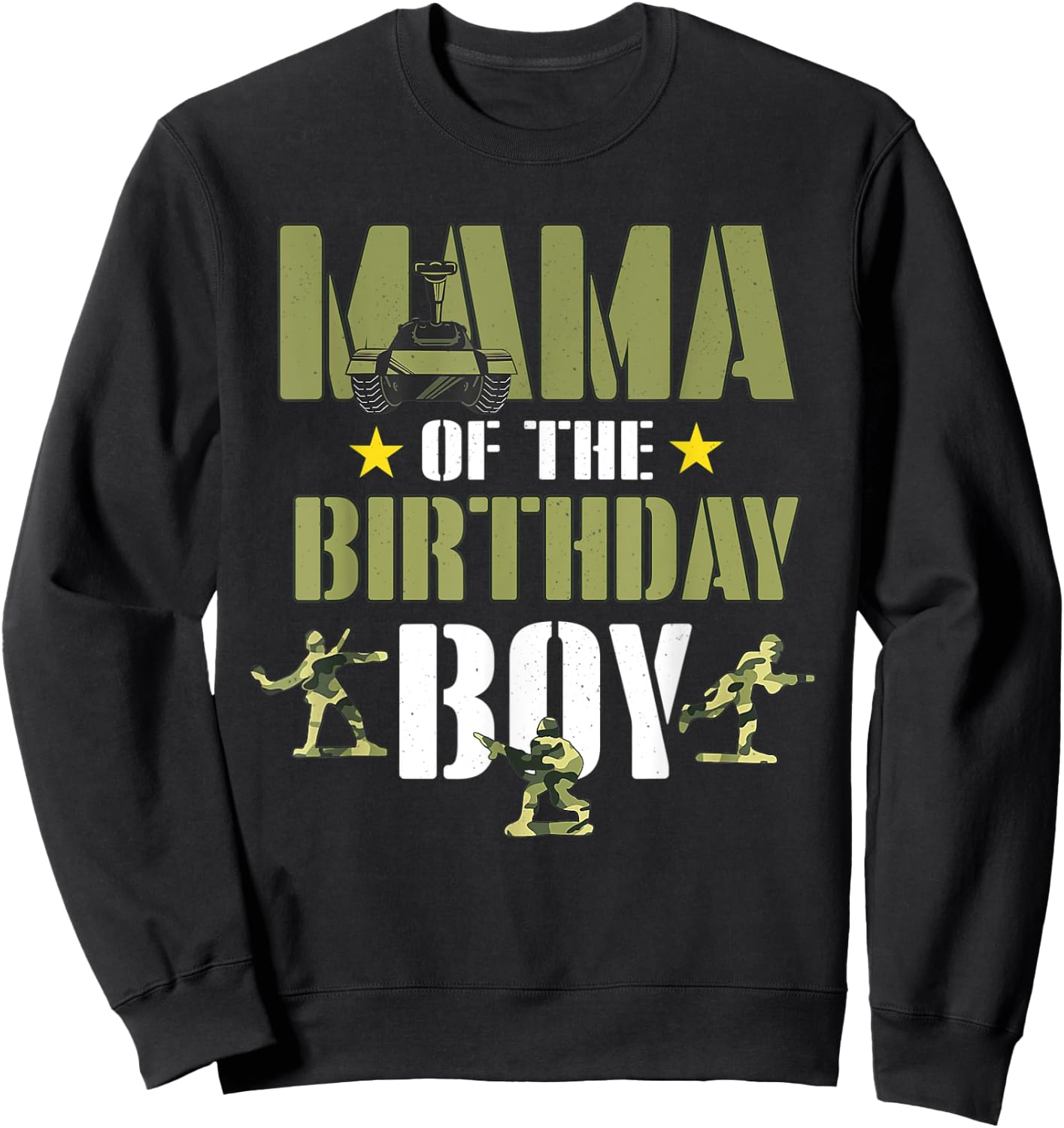 Mama of The Birthday Boy Shirt Army Camouflage Mommy Mom 1st Sweatshirt - Sweatshirt | Black