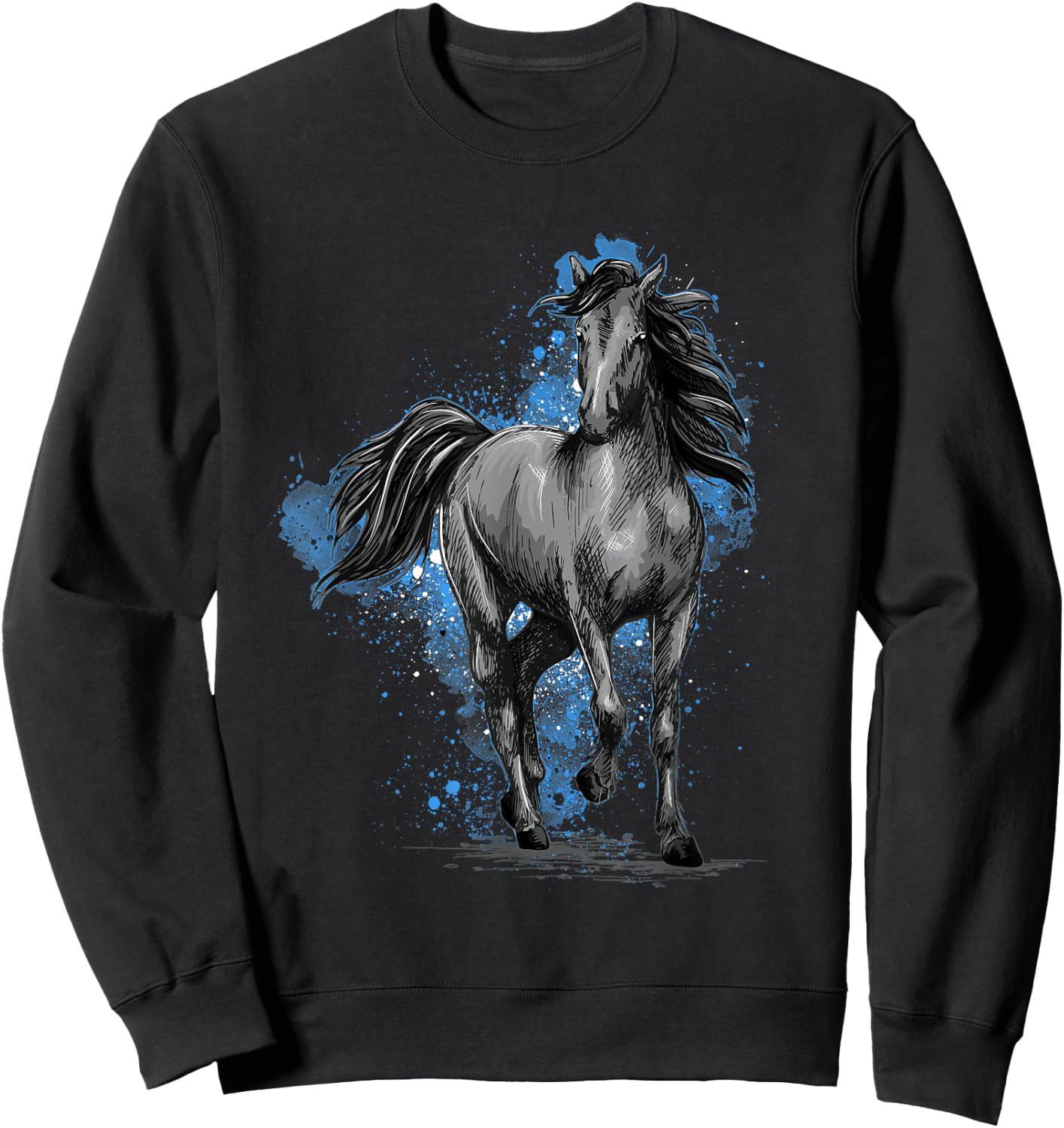 Black Horse - Horses Animal Lover Equestrian Horseback Rider Sweatshirt - Sweatshirt | Black
