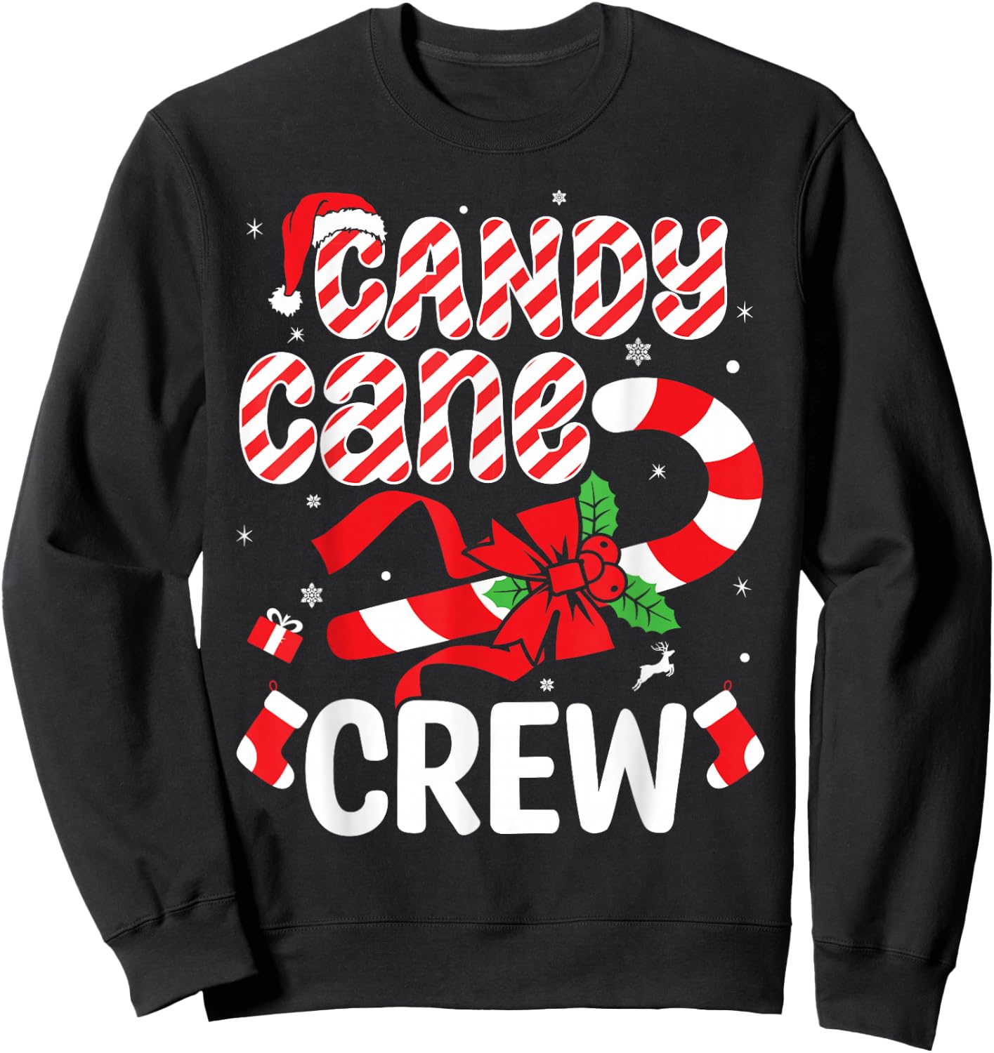 Candy Cane Crew - Funny Christmas Holiday Men Women Sweatshirt - Sweatshirt | Black