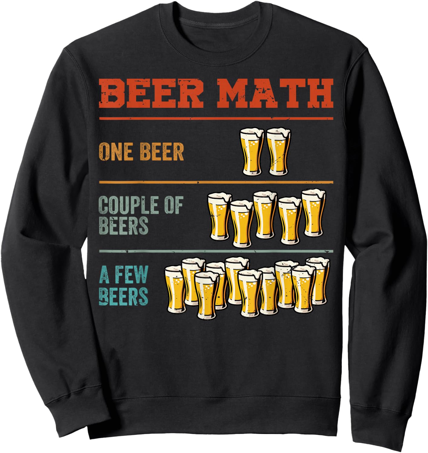 Guy Beer Maths - Funny Boys Drinking - Sarcastic Jokes Sweatshirt - Sweatshirt | Black
