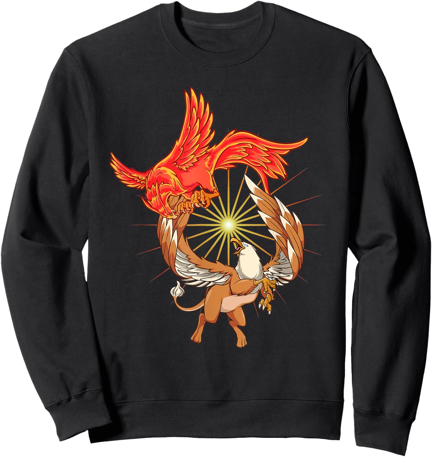 Animals of mythology - phoenix vs griffin Sweatshirt - Sweatshirt | Black