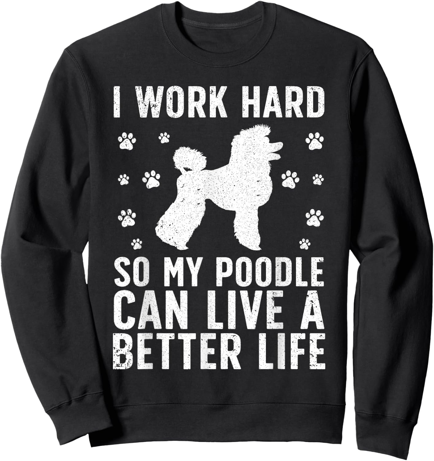 Funny Poodle Design Women Kids Standard Poodle Lover Sweatshirt - Sweatshirt | Black