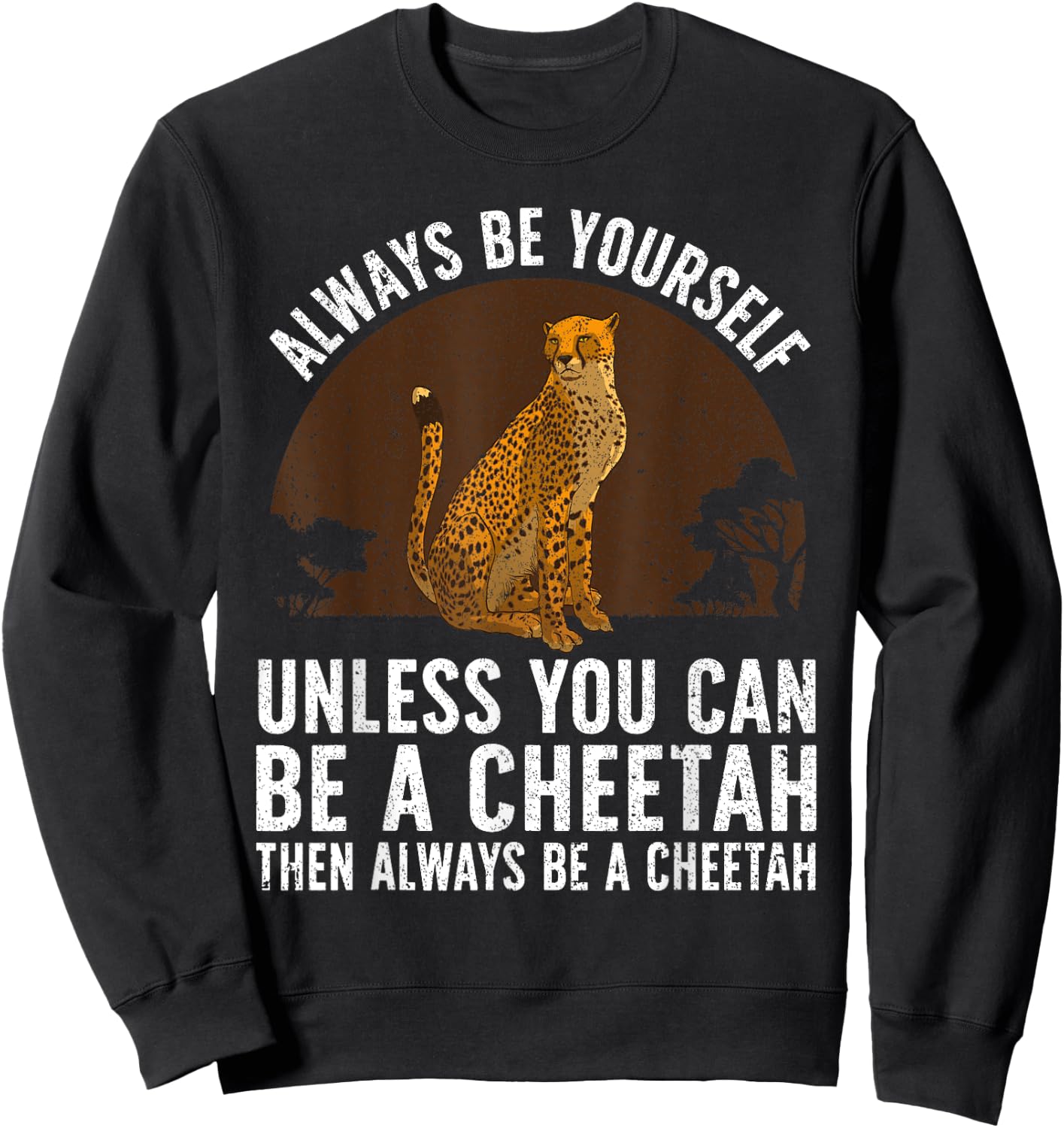 Funny Cheetah Design Women Boys Girls Cheetah Lover Sweatshirt - Sweatshirt | Black
