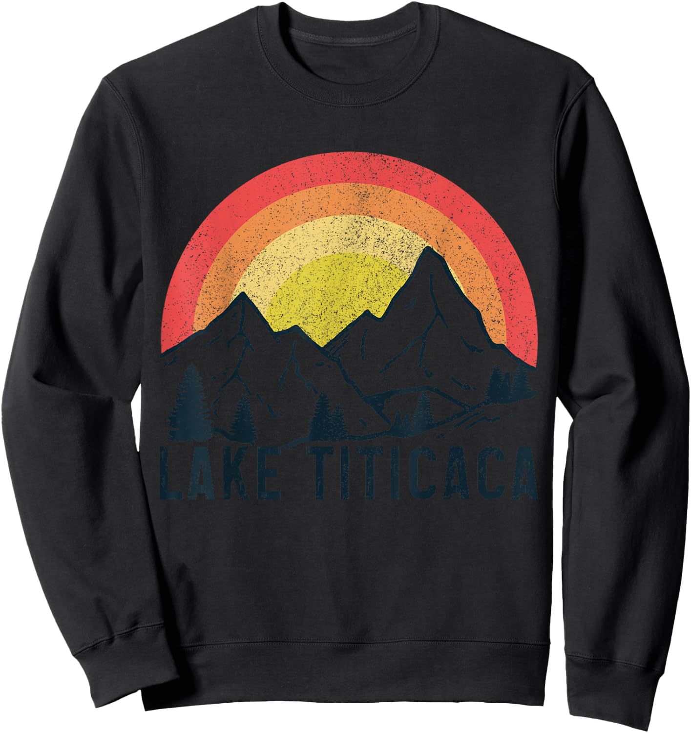 Titicaca Lake Bolivia Vintage Bolivian Souvenir Sweatshirt - Sweatshirt | Black