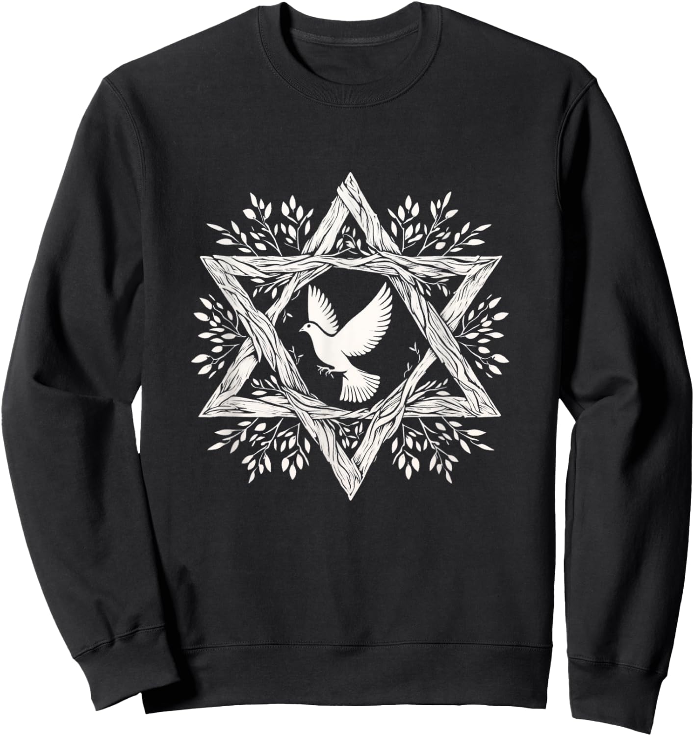 Peace Dove Star Of David Shalom Salam World Peace Now Sweatshirt - Sweatshirt | Black