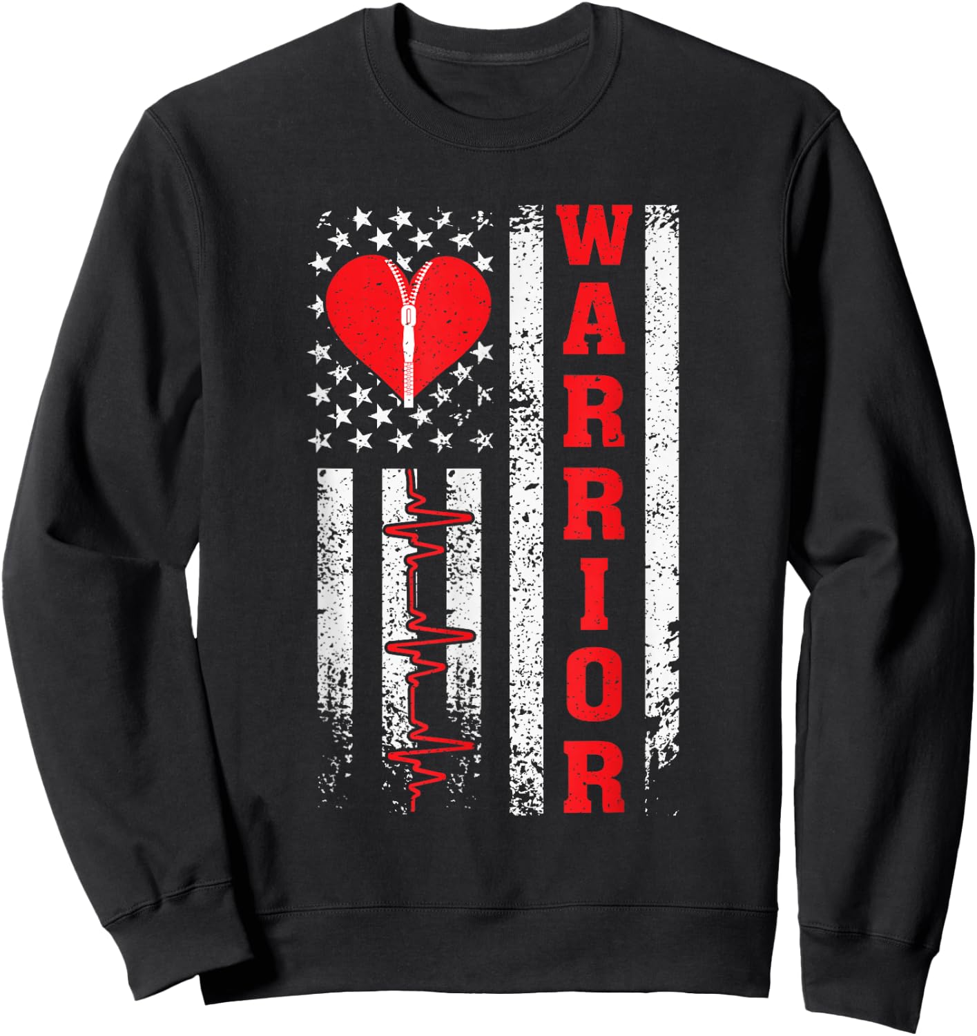 Open Heart Surgery Warrior Gift Heart Patients Survivor Sweatshirt - Sweatshirt | Black