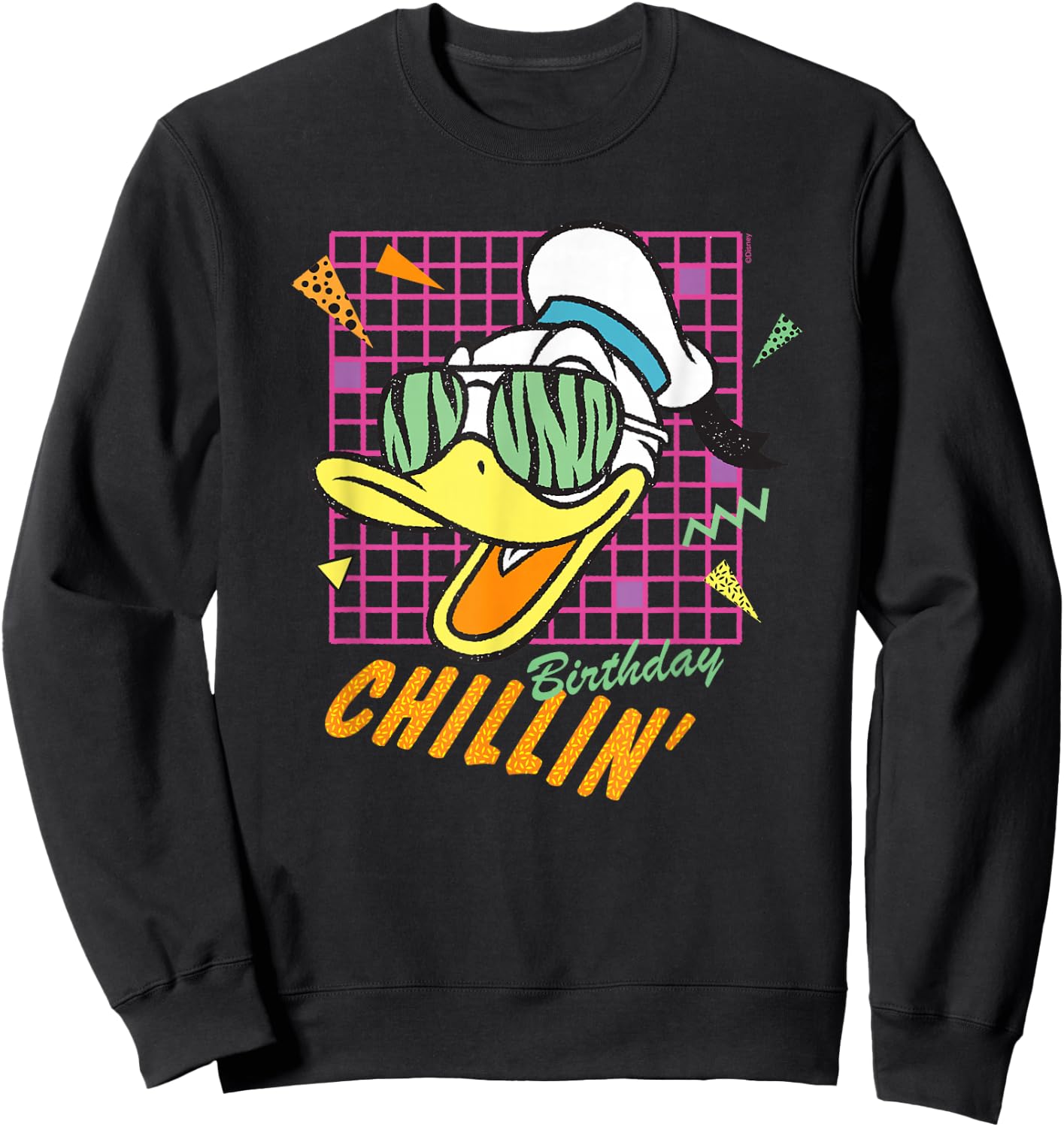 Disney Donald Duck Retro 1980s Birthday Chillin' Sweatshirt - Sweatshirt | Black