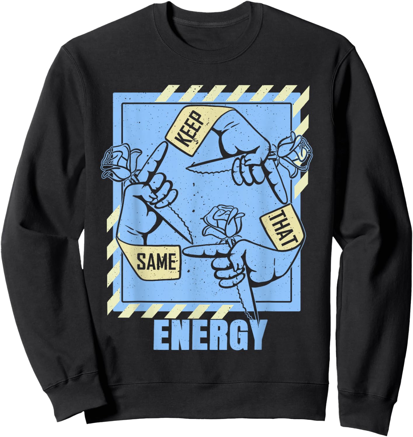 Blue Keep That Same Energy Color Graphic Sweatshirt - Sweatshirt | Black