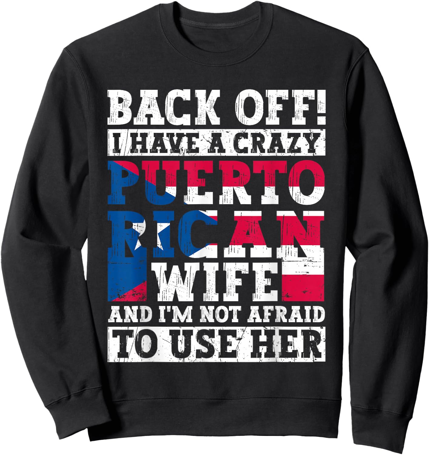 Funny Puerto Rican Heritage Puerto Rico Flag Roots Sweatshirt - Sweatshirt | Black