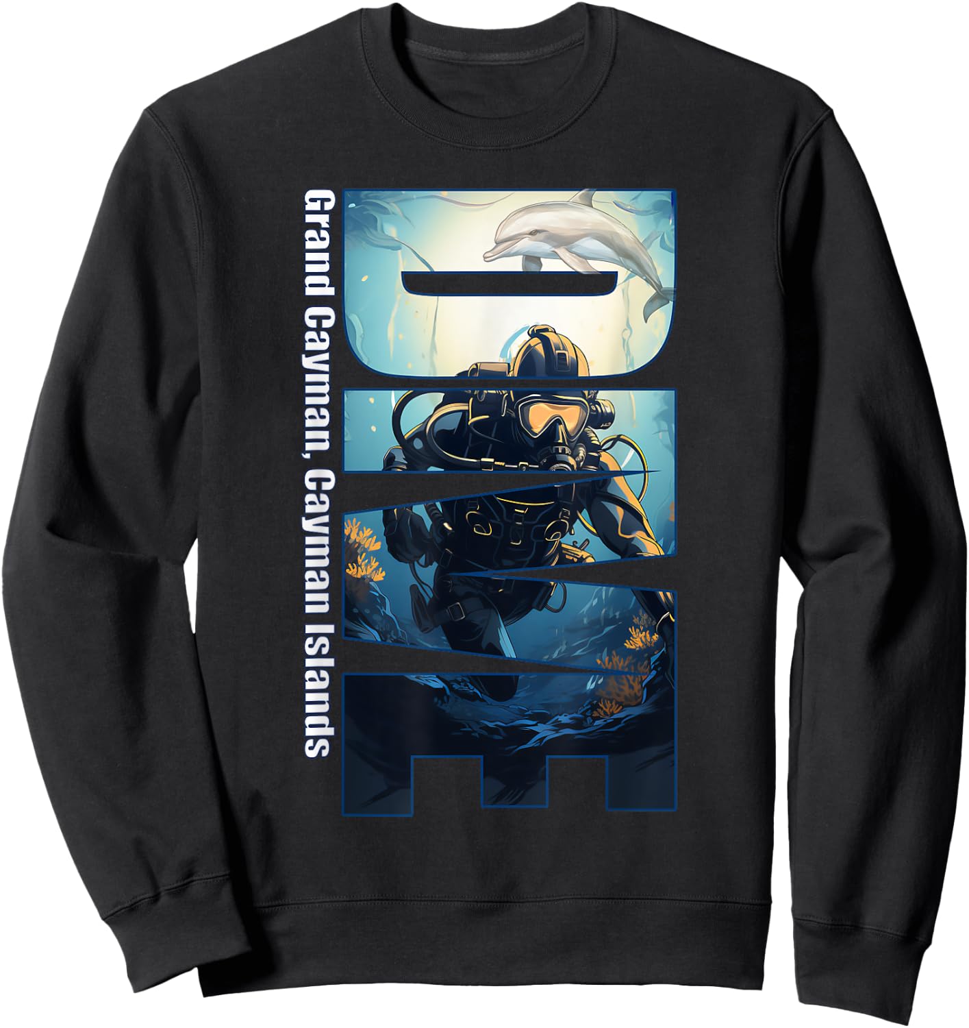 DIVE Grand Cayman SCUBA Diving Snorkeling Sweatshirt - Sweatshirt | Black
