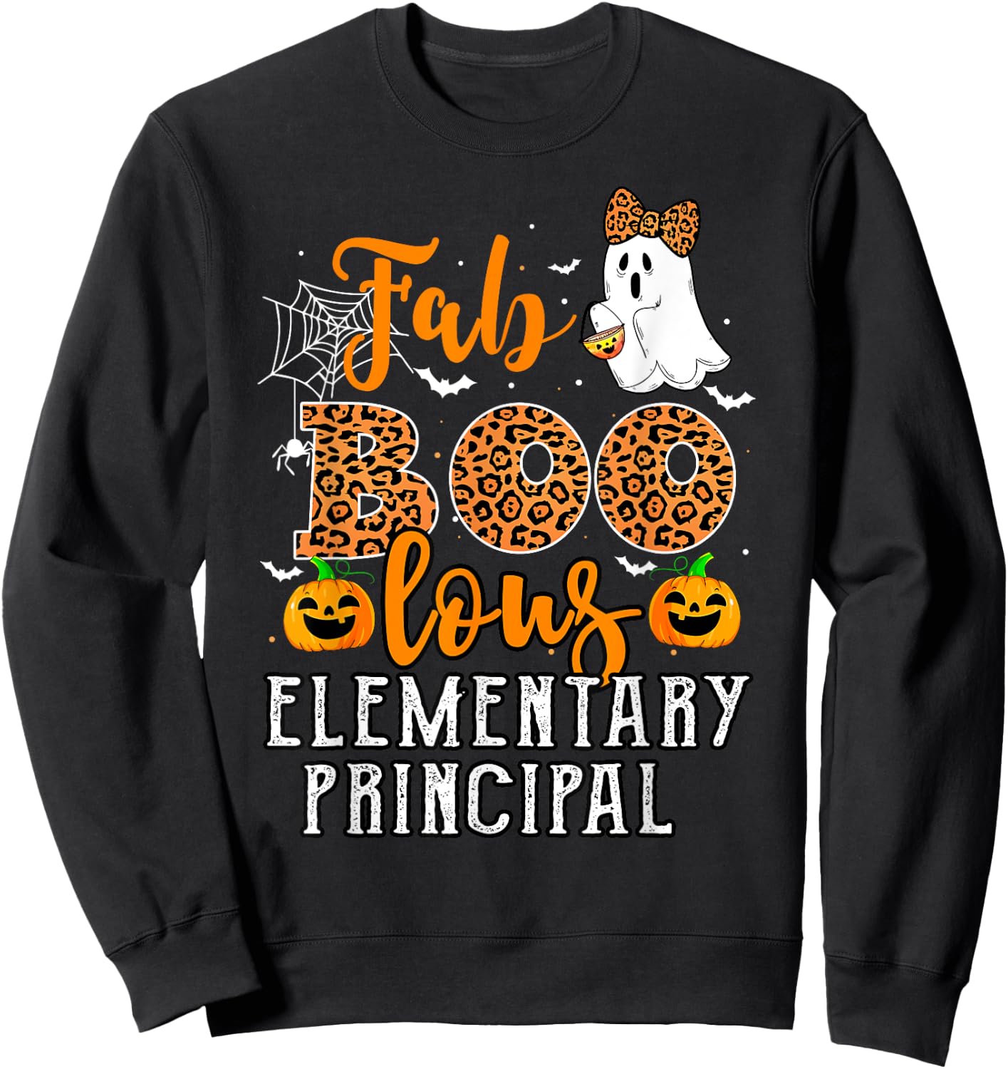 Leopard Halloween Costume Faboolous Elementary Principal Sweatshirt - Sweatshirt | Black