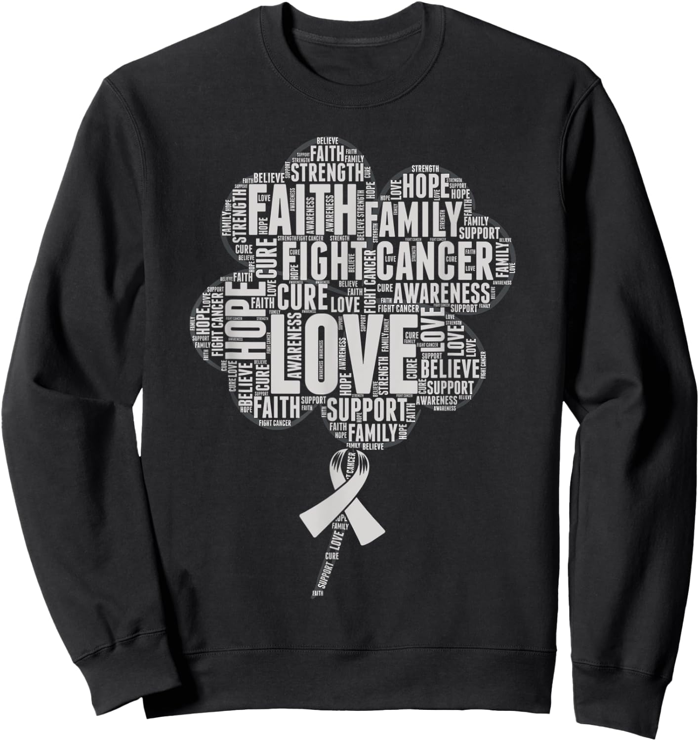 Lung Cancer Awareness Ribbon Sweatshirt - Sweatshirt | Black