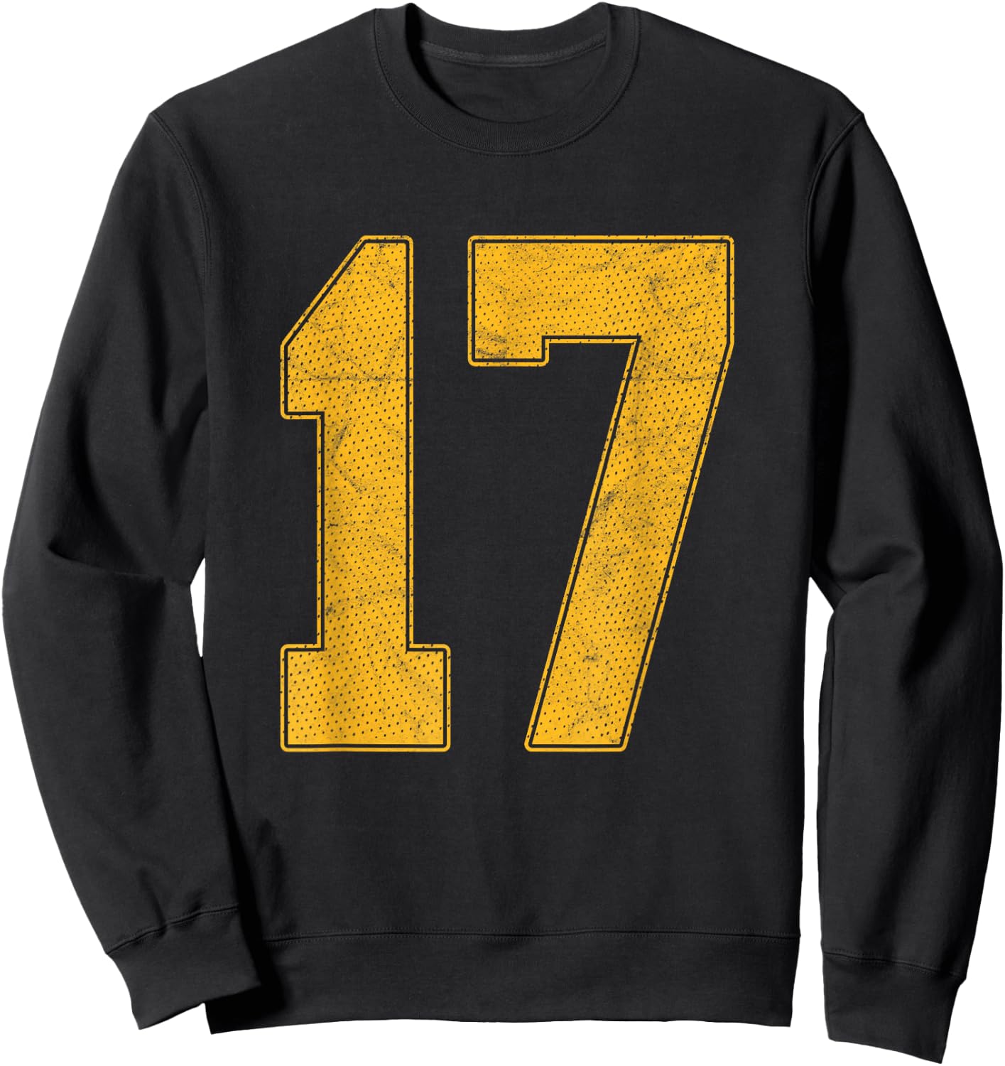 Number 17 Numbered Uniform Sports Team Jersey 17th Birthday Sweatshirt - Sweatshirt | Black