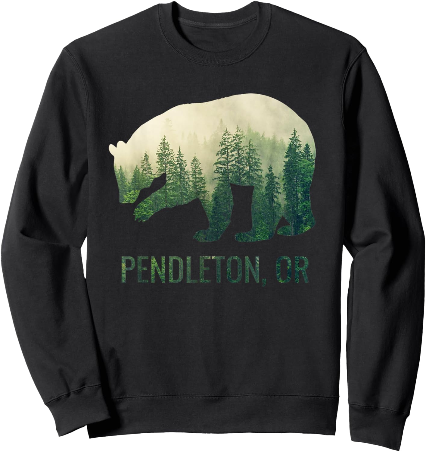 Pendleton Bear State Of Oregon Pacific NW Wildlife Sweatshirt - Sweatshirt | Black
