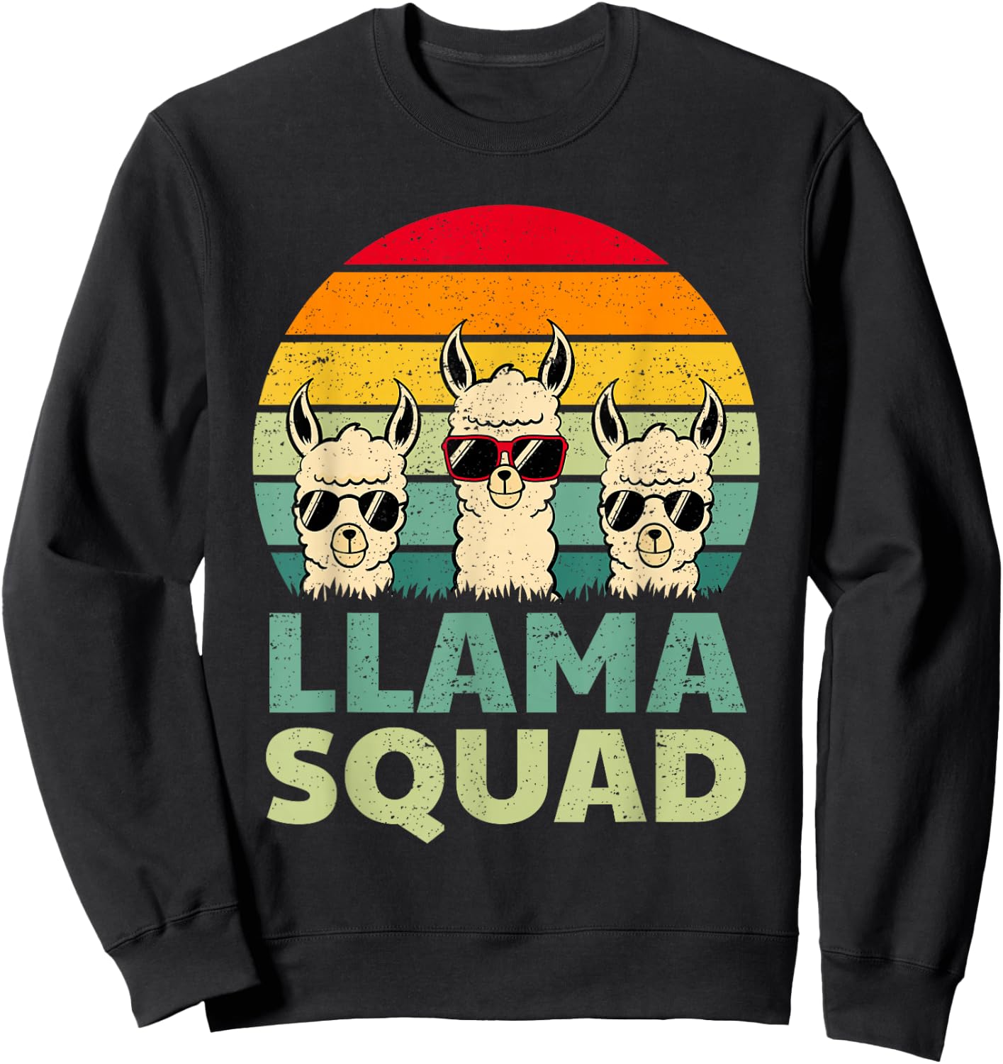 Funny Llama Design Women Llama Alpaca Farm Animal Sweatshirt - Sweatshirt | Black