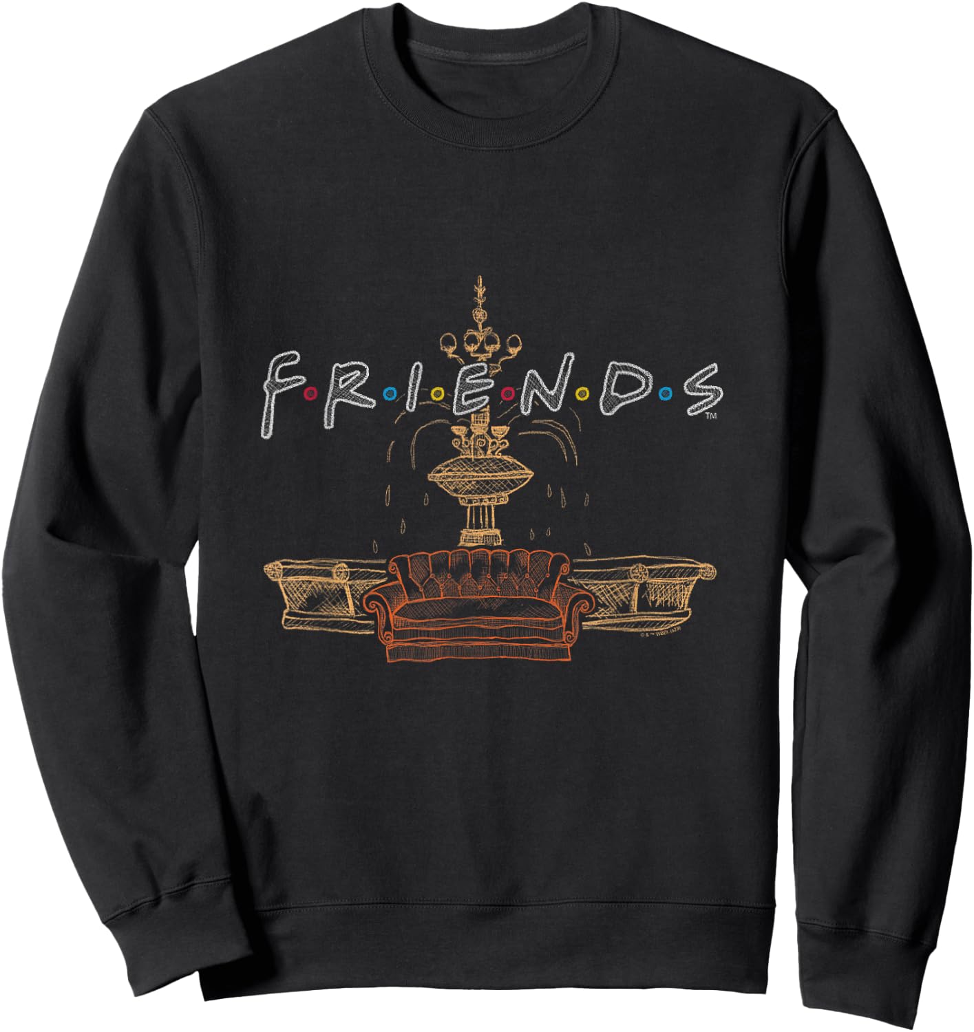 Friends - Friends Couch Fountain Set Sweatshirt - Sweatshirt | Black