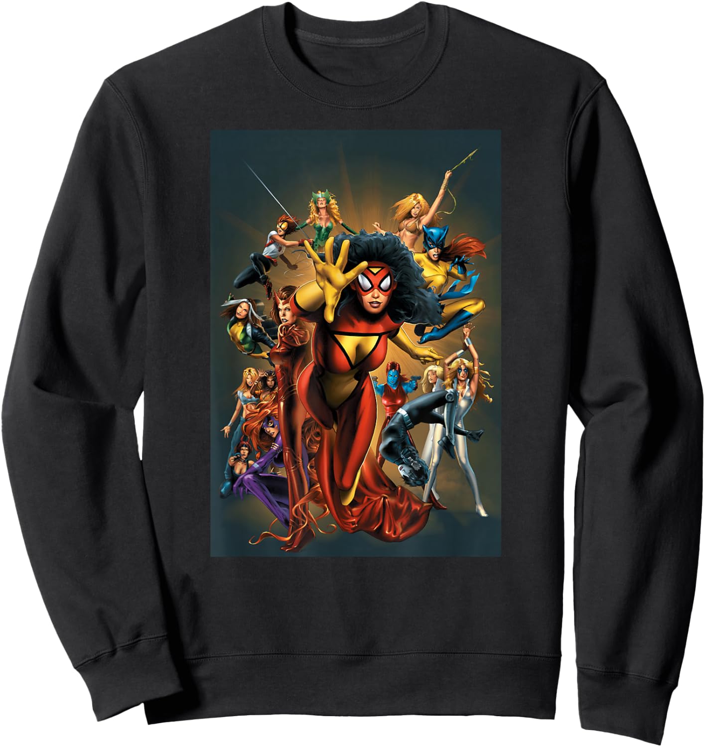 Marvel Women Spider-Woman Scarlet Witch Rogue Dazzler Araña Sweatshirt - Sweatshirt | Black