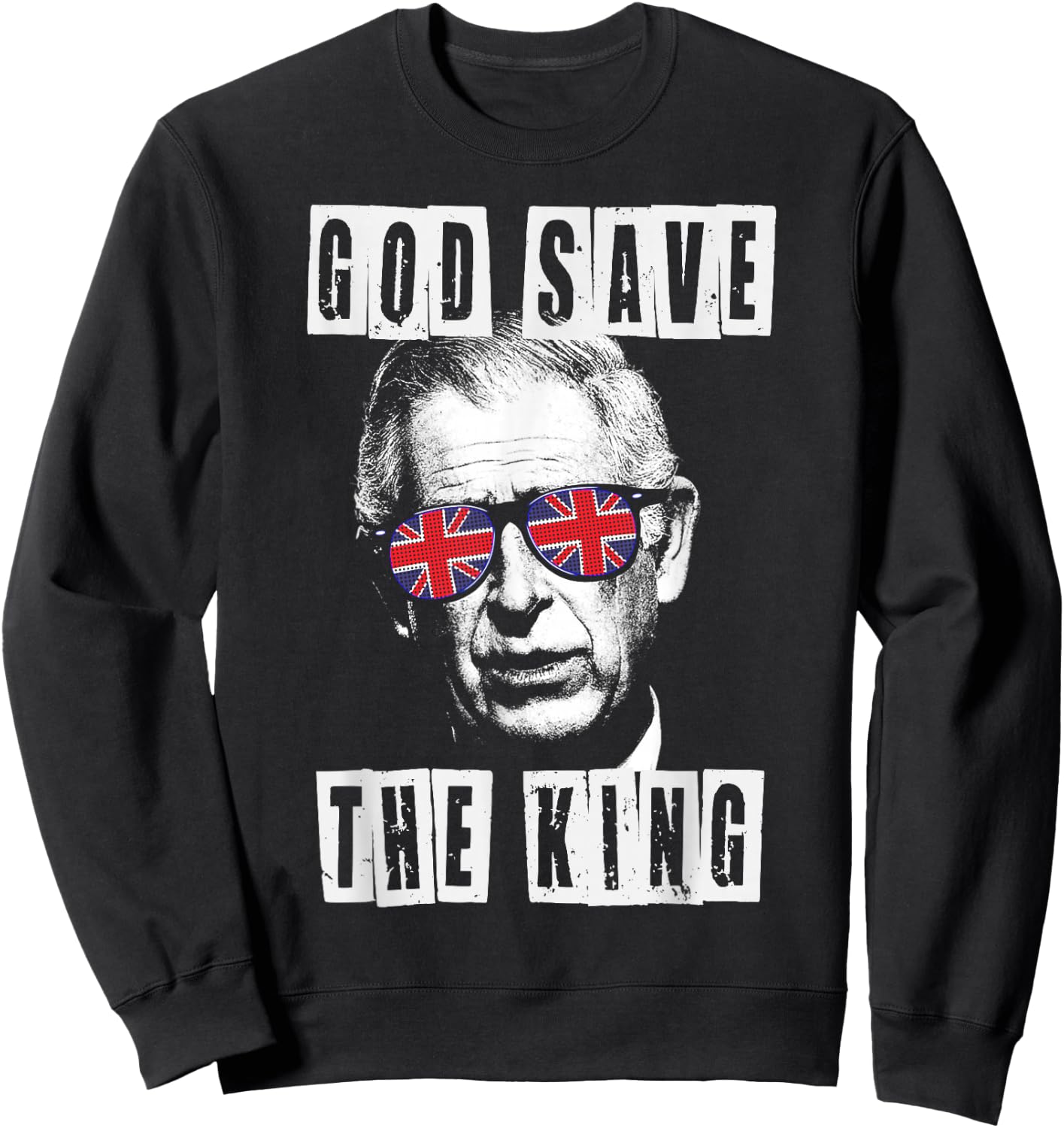 God Save The King. King's Coronation. Union Jack Charles Sweatshirt - Sweatshirt | Black