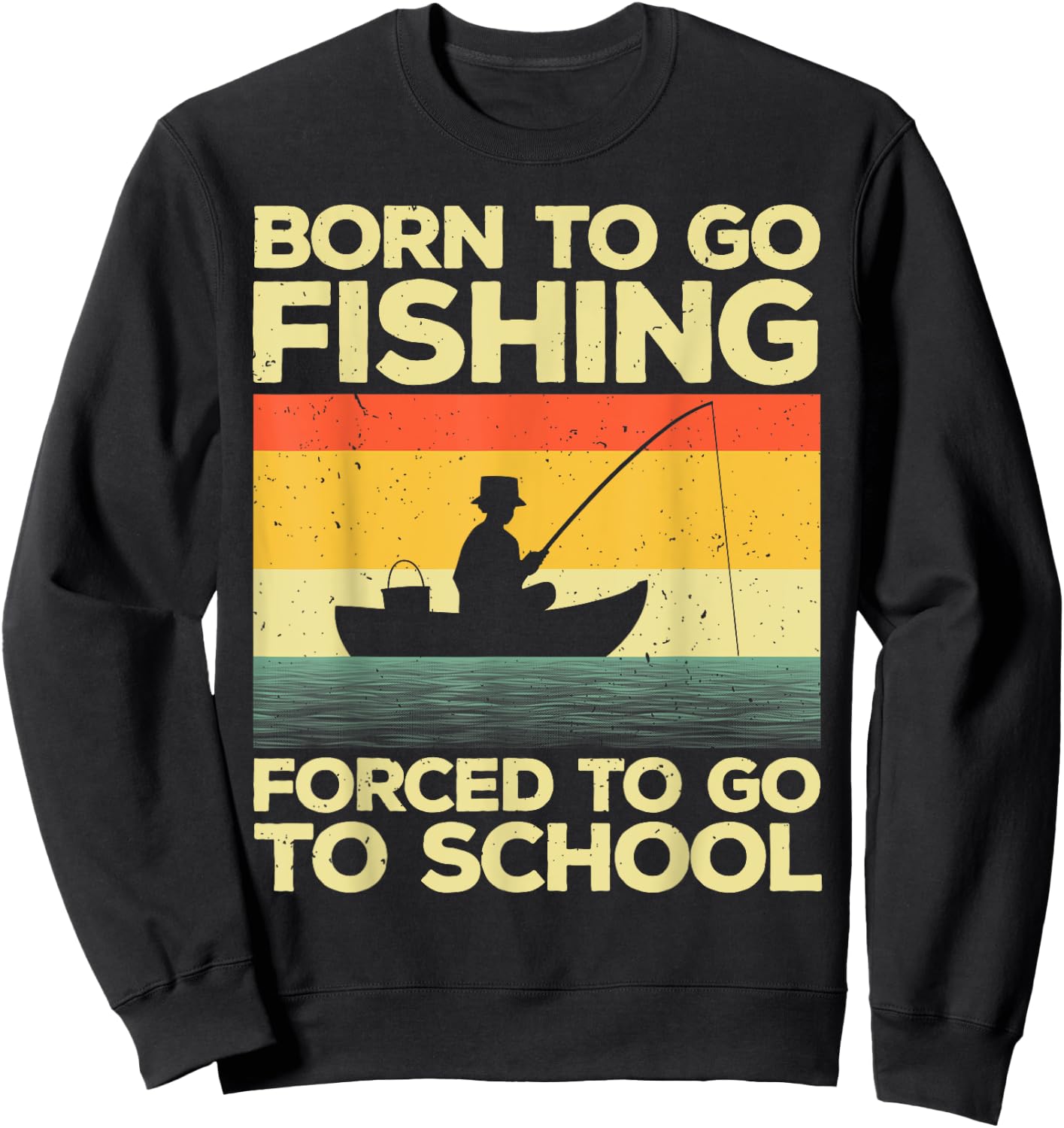 Unique Fishing Gift Fisherman Accessories & Stuff Adults Kids Black Cotton 65% Polyester 35% Short Sleeve Classic Fit Small Sweatshirt - Sweatshirt | Black