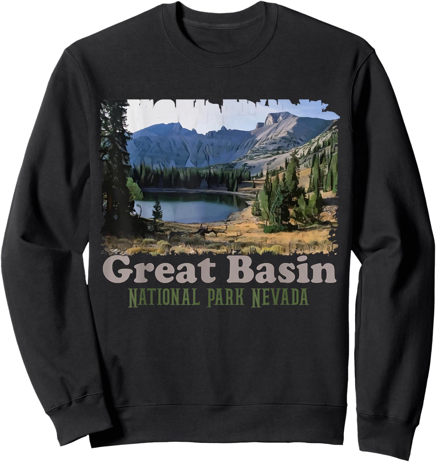 Great Basin National Park Trail 2026 Explore Nevada Camping Sweatshirt - Sweatshirt | Black