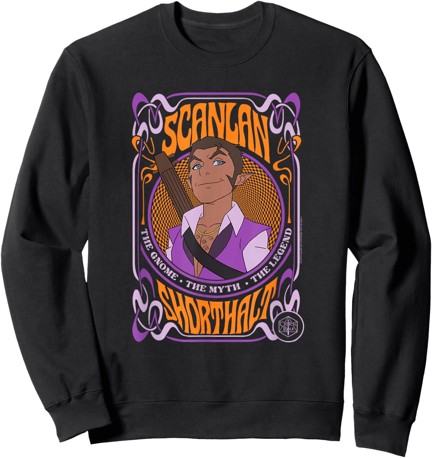 The Legend of Vox Machina Scanlan Psychedelic Frame Sweatshirt - Sweatshirt | Black