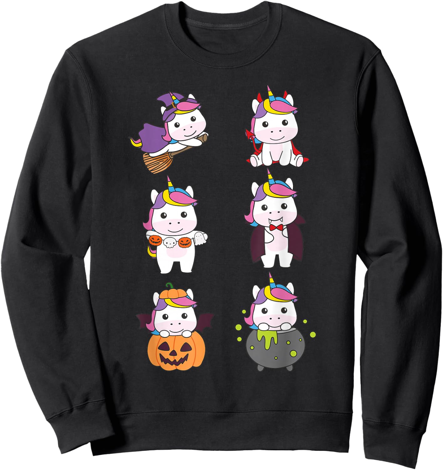 Unicorn Halloween Costume Unicorns Halloween Sweatshirt - Sweatshirt | Black