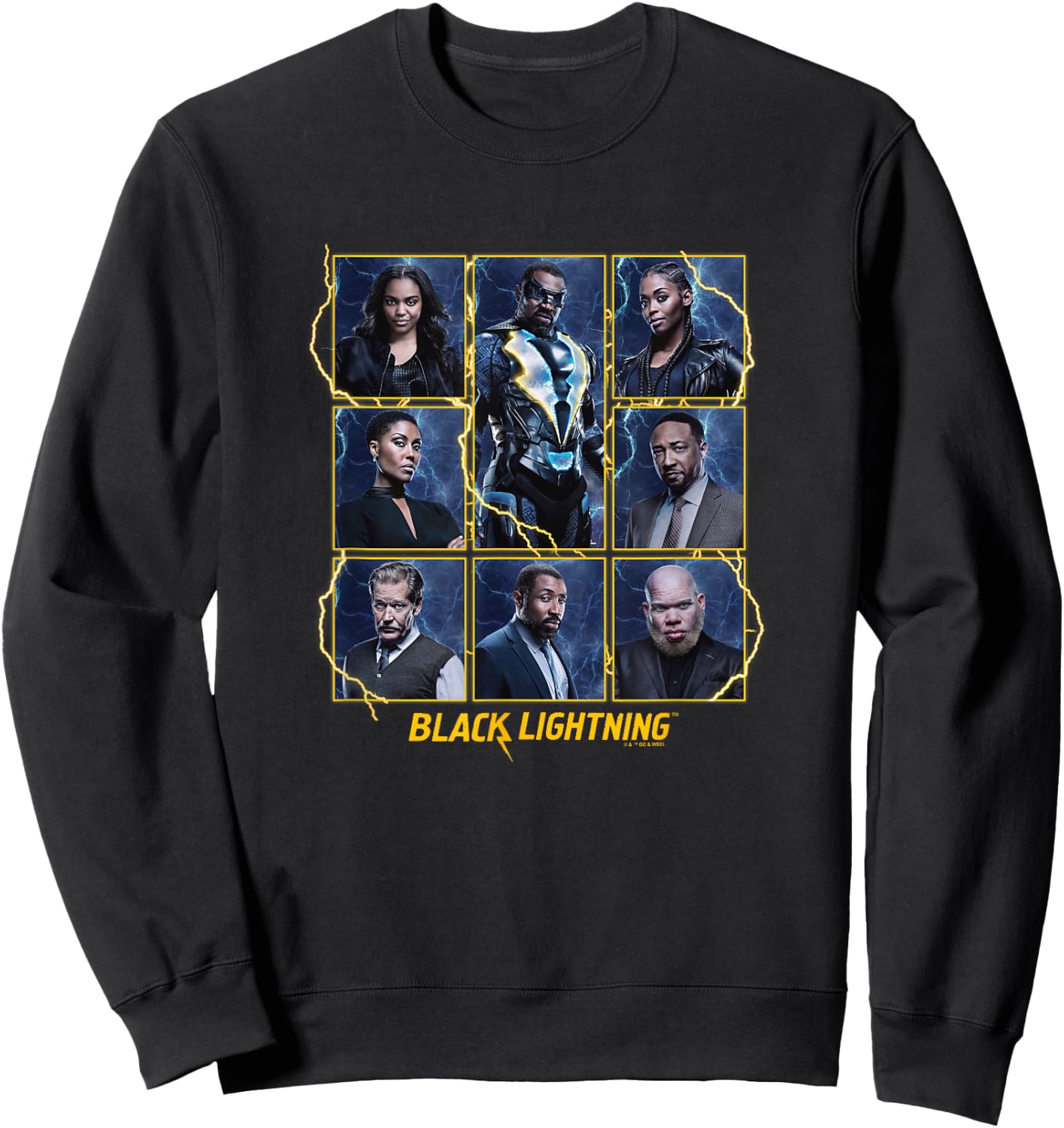 Black Lightning Super Hero Character Lightning Box Ups Sweatshirt - Sweatshirt | Black
