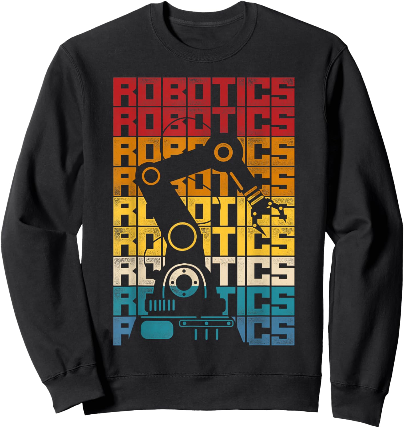 Robot Robotics Engineer Retro Vintage Robotics Sweatshirt - Sweatshirt | Black