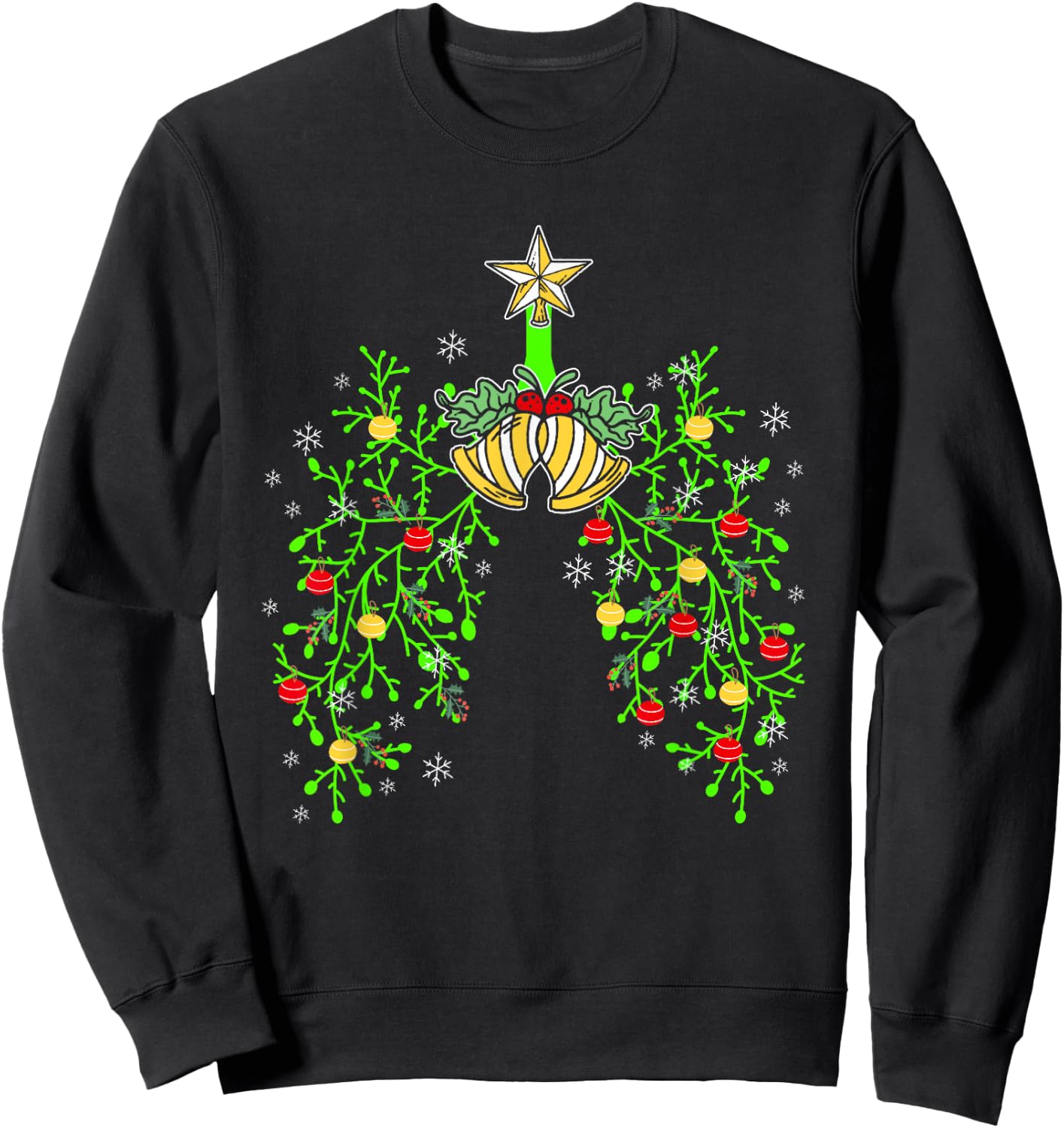 Respiratory Therapist RT Respiratory Therapy Lung Christmas Sweatshirt - Sweatshirt | Black