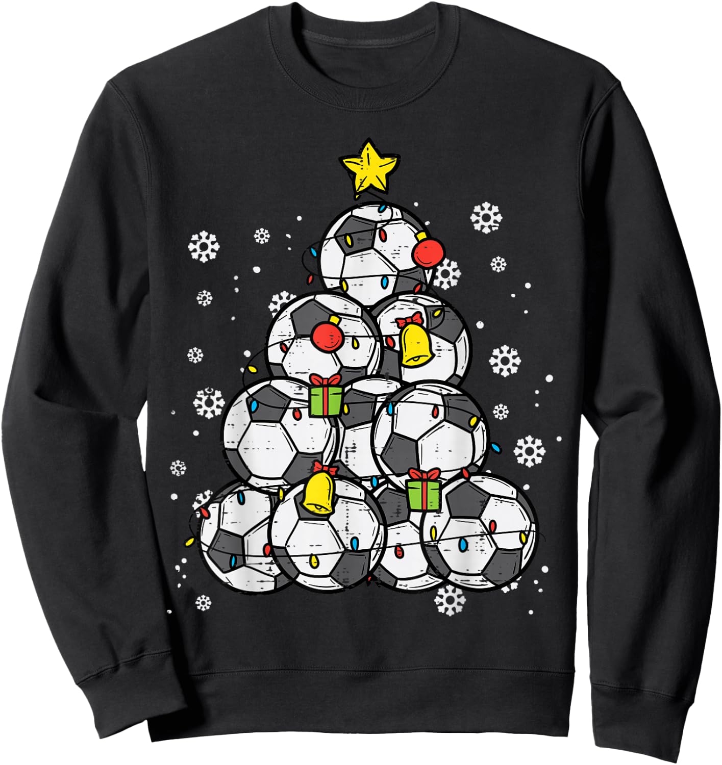 Soccer Christmas Tree Xmas Player Boys Girls Men Women Kids Sweatshirt - Sweatshirt | Black