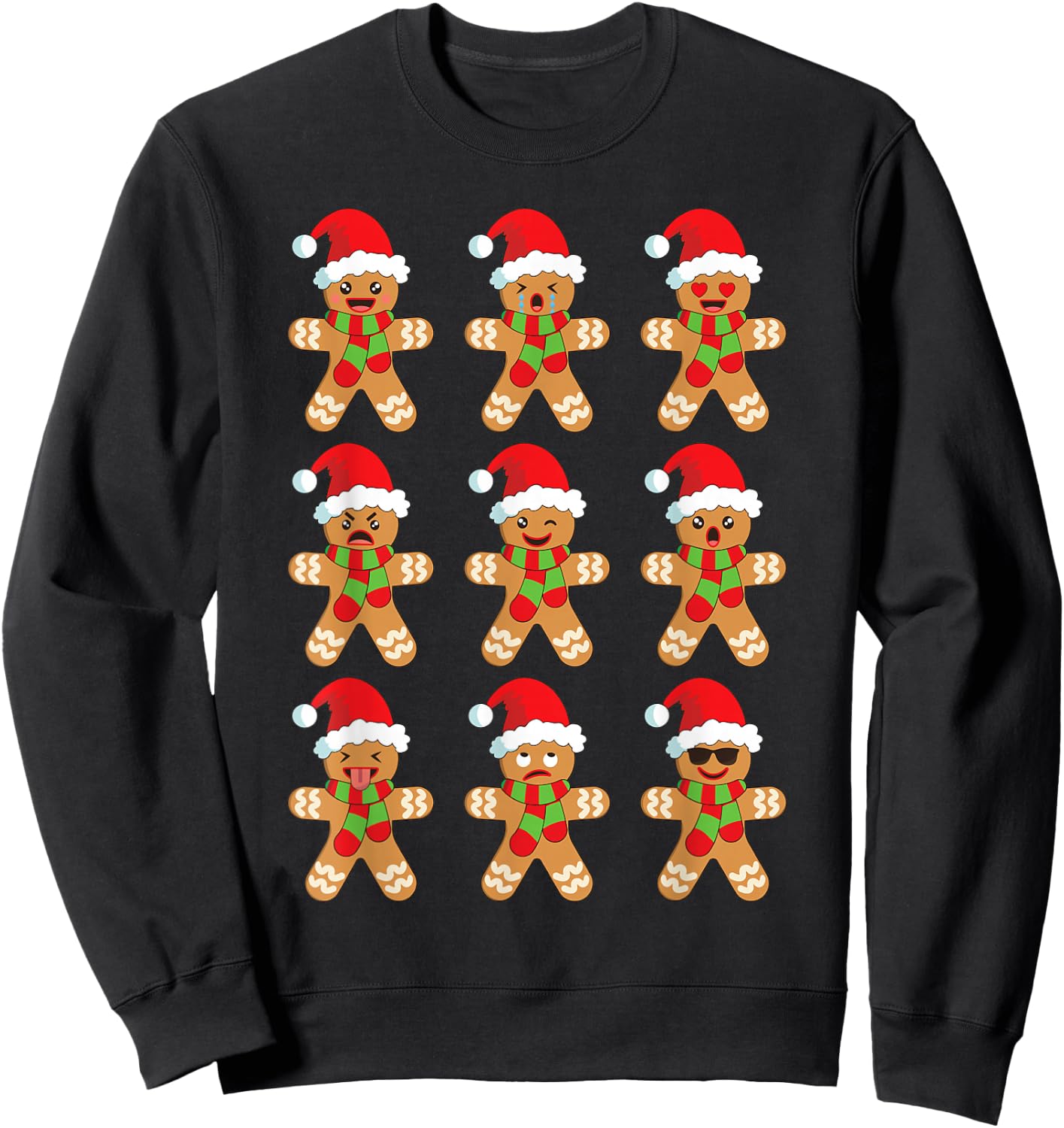 Gingerbread Shirt Funny Cute Christmas Gingerbread Man Sweatshirt - Sweatshirt | Black