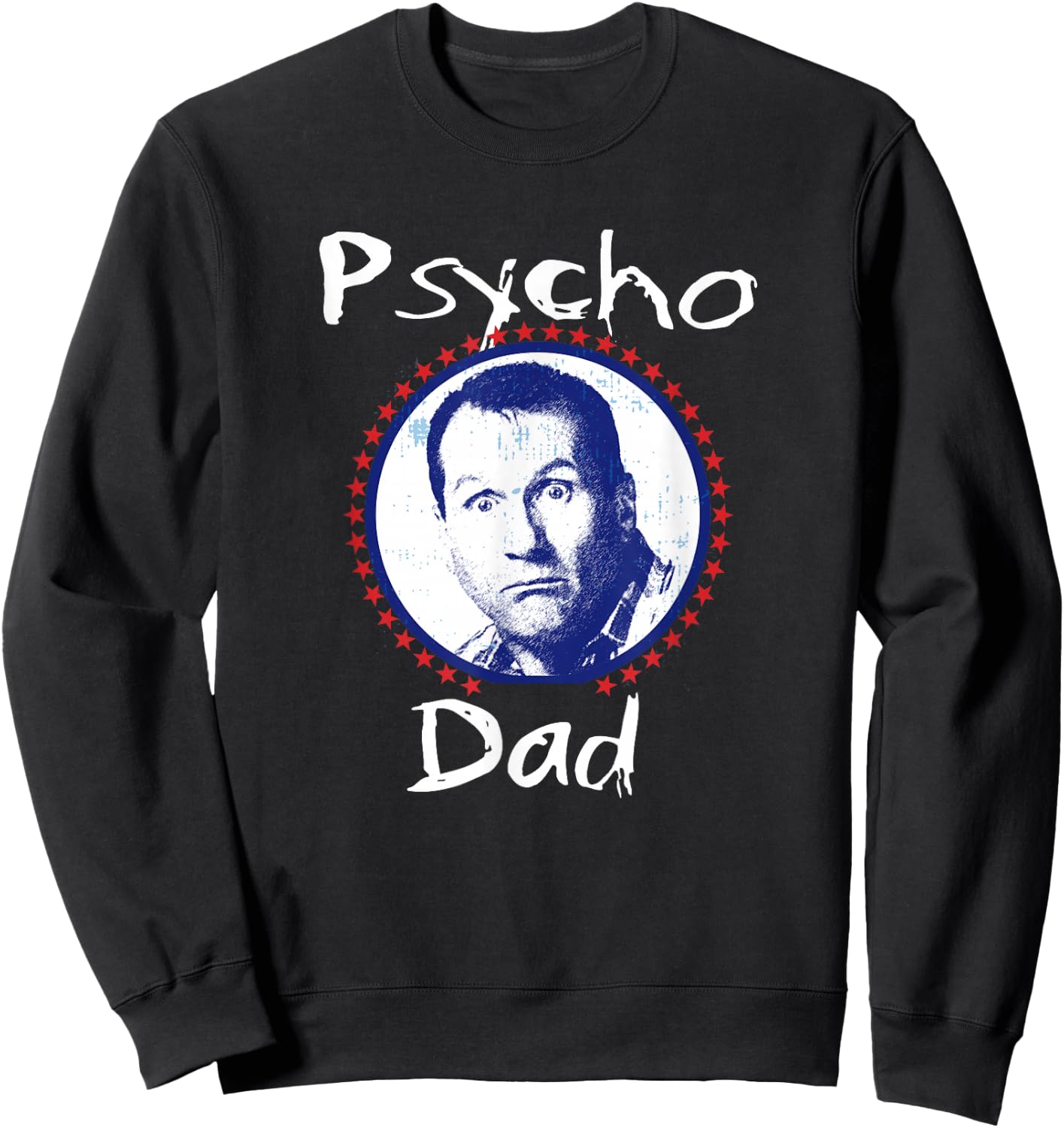 LFH Psycho Dad Funny - Men's Black Small Classic Mao Collar Letter Print Sweatshirt - Sweatshirt | Black