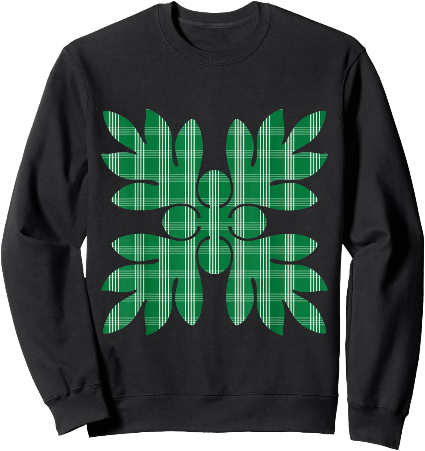 Green Palaka 'Ulu Sweatshirt - Sweatshirt | Black