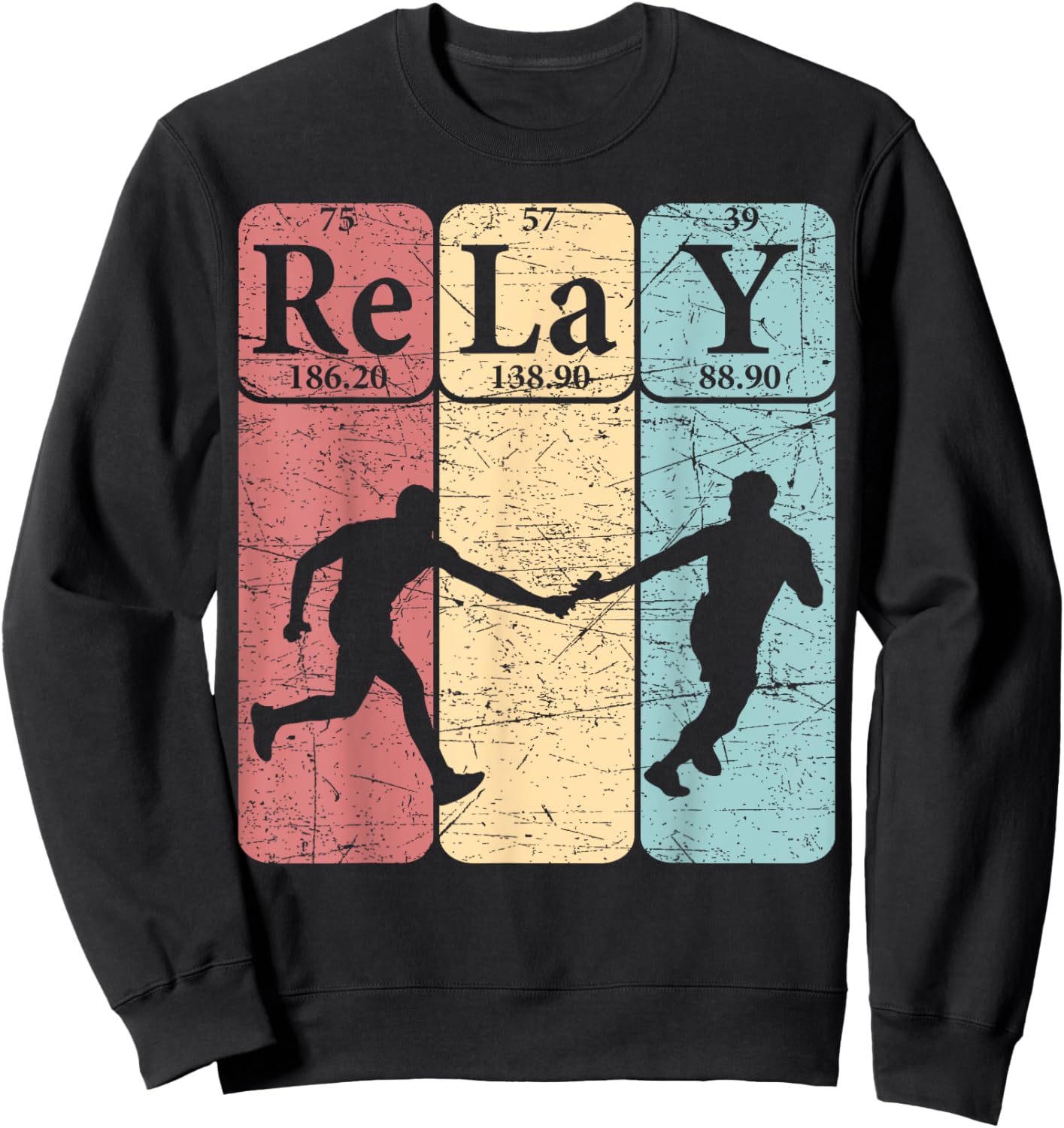 Relay Periodic Table Elements Relay Race Retro Running Sweatshirt - Sweatshirt | Black