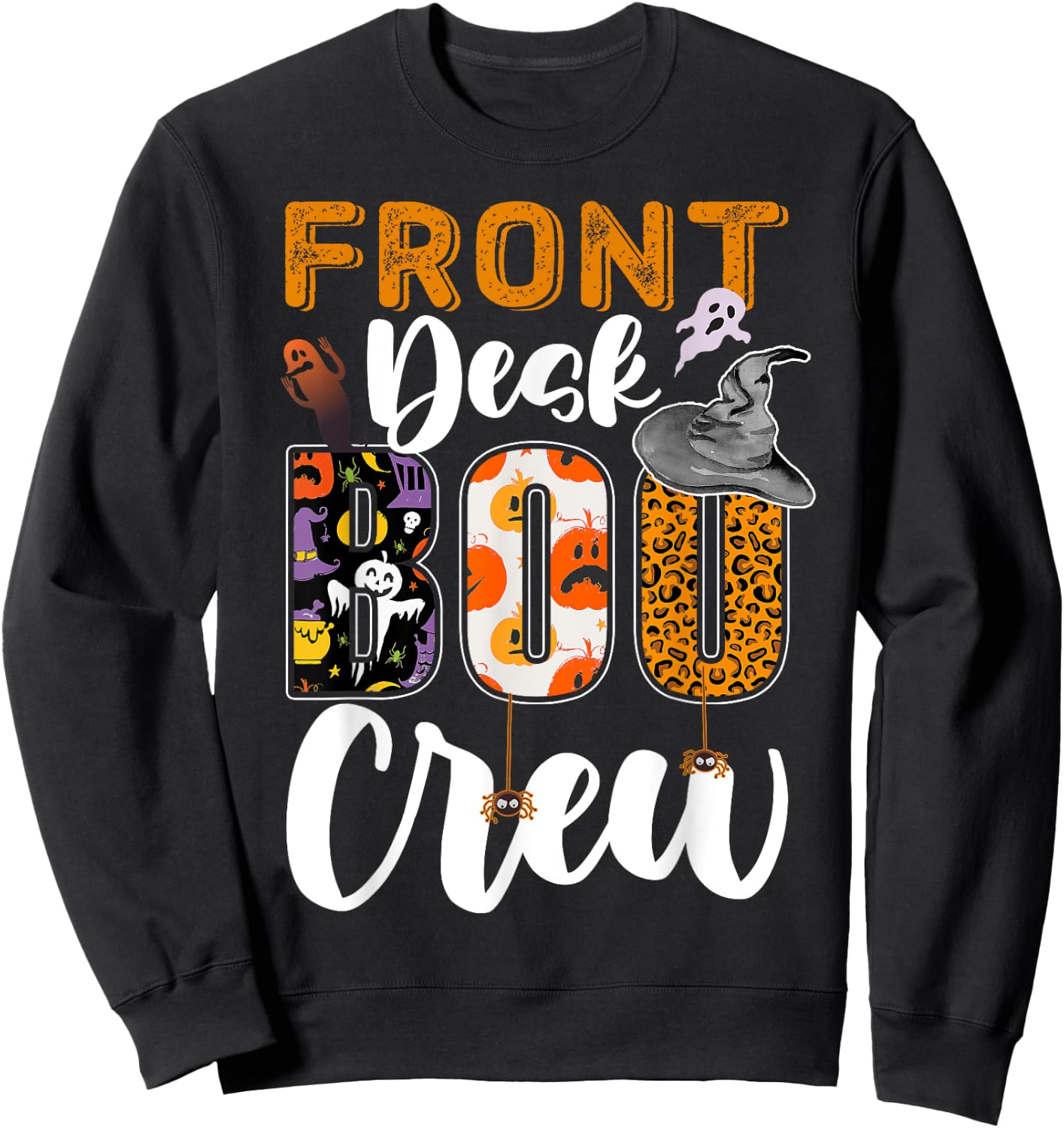 Front Desk Boo Crew Halloween Matching Lobby Sweatshirt - Sweatshirt | Black