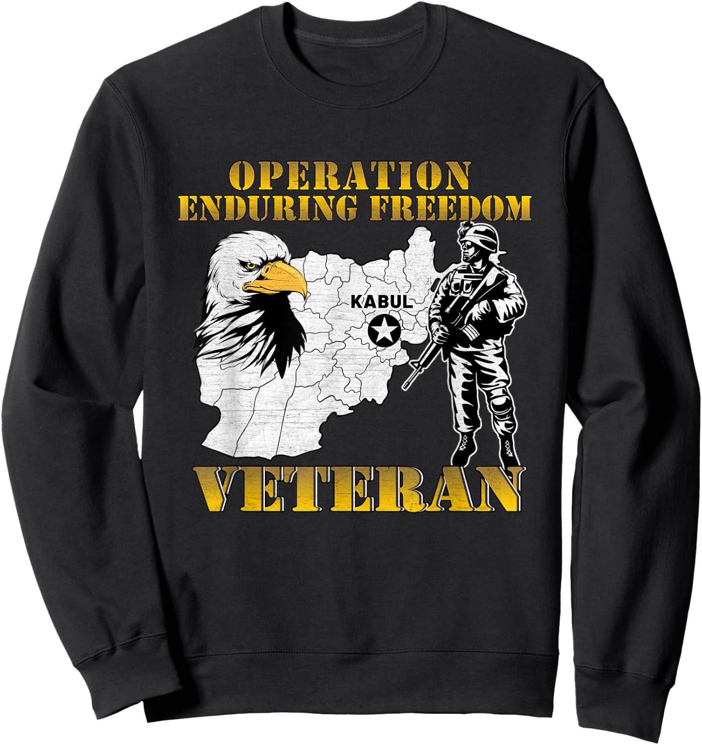 Operation Enduring Freedom OEF Combat Veteran Vintage Sweatshirt - Sweatshirt | Black